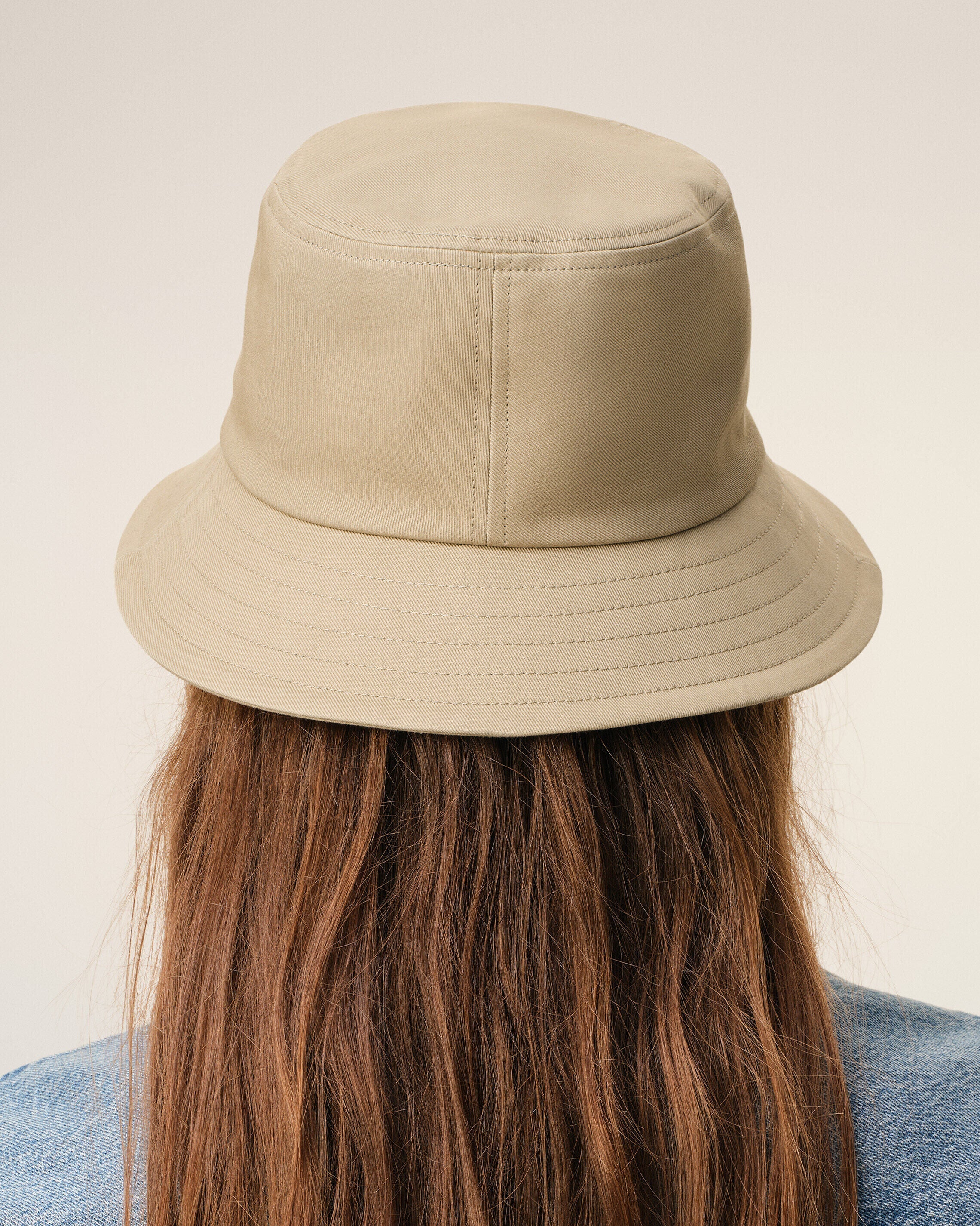 Beige Cotton Ami De Coeur Bucket Hat