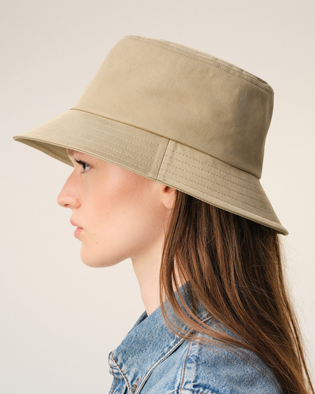 Beige Cotton Ami De Coeur Bucket Hat