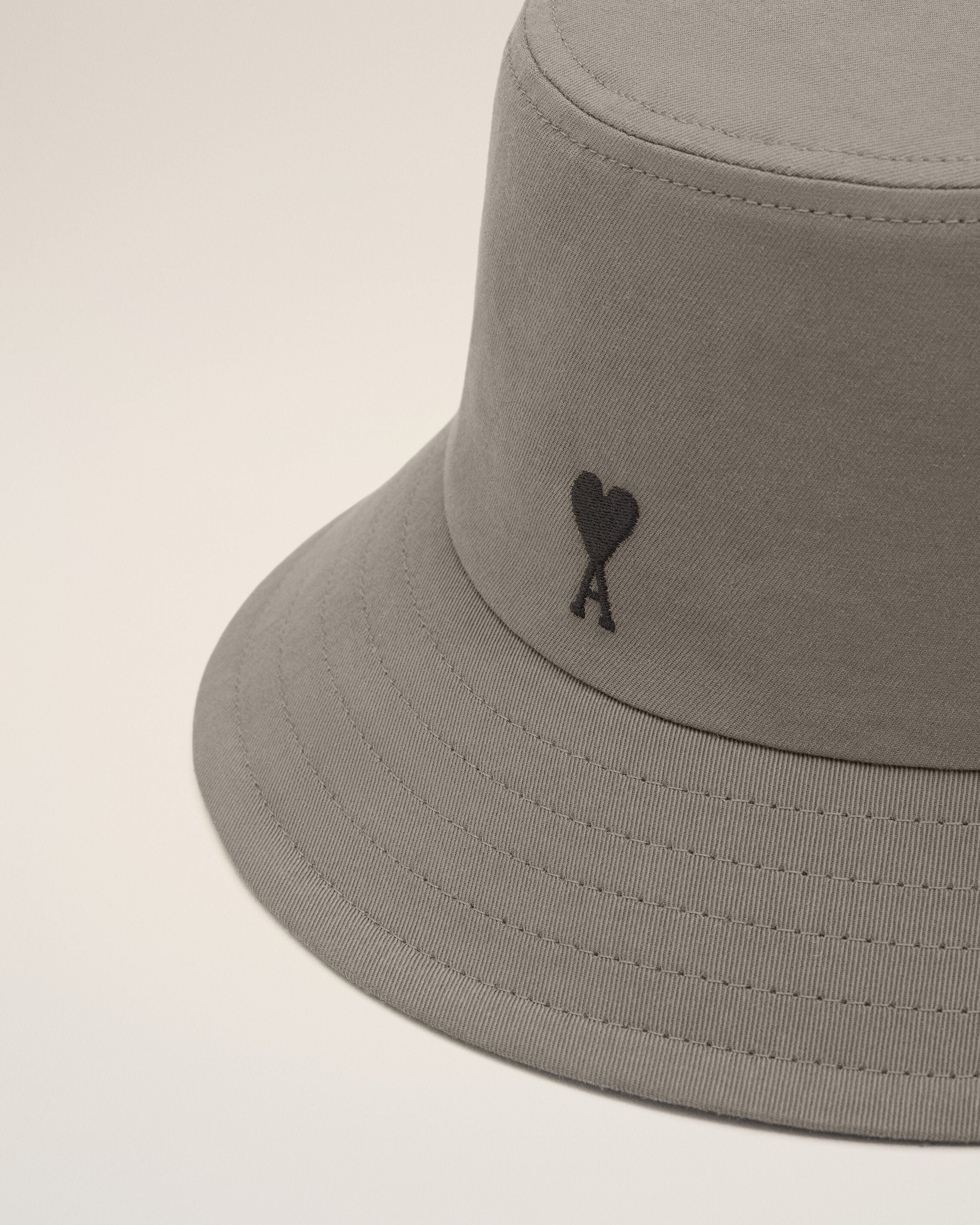 Grey Cotton Ami De Coeur Bucket Hat
