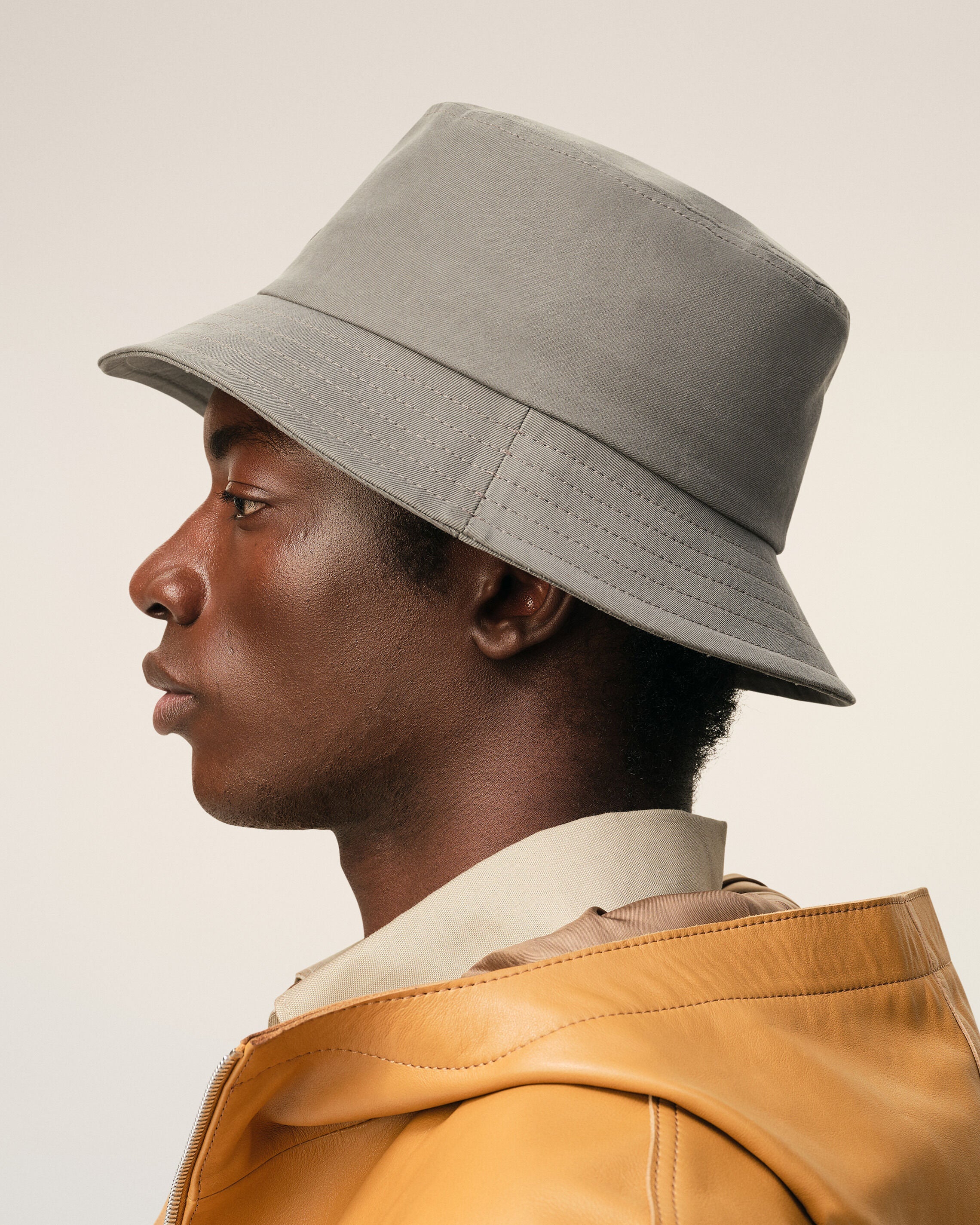 Grey Cotton Ami De Coeur Bucket Hat