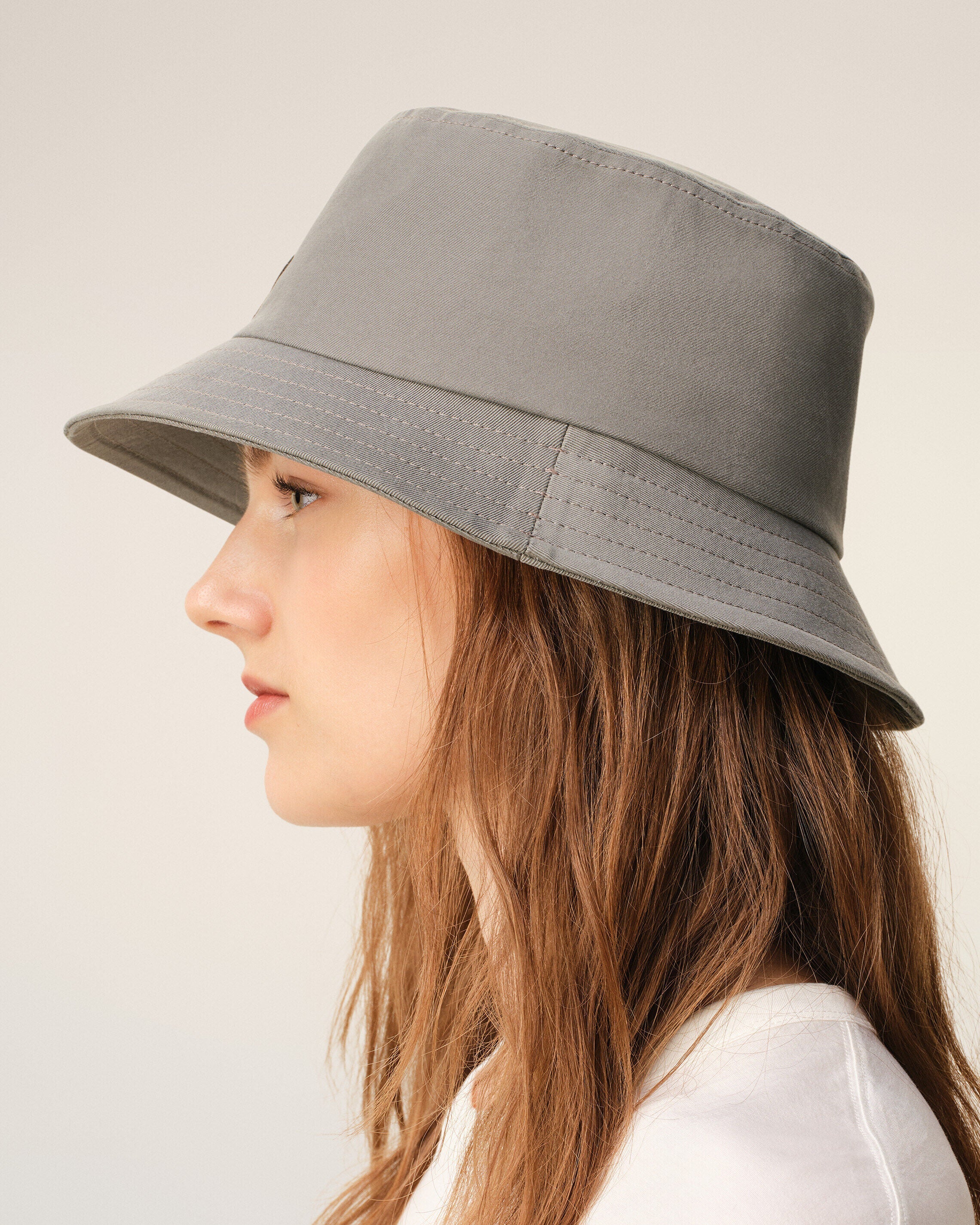 Grey Cotton Ami De Coeur Bucket Hat