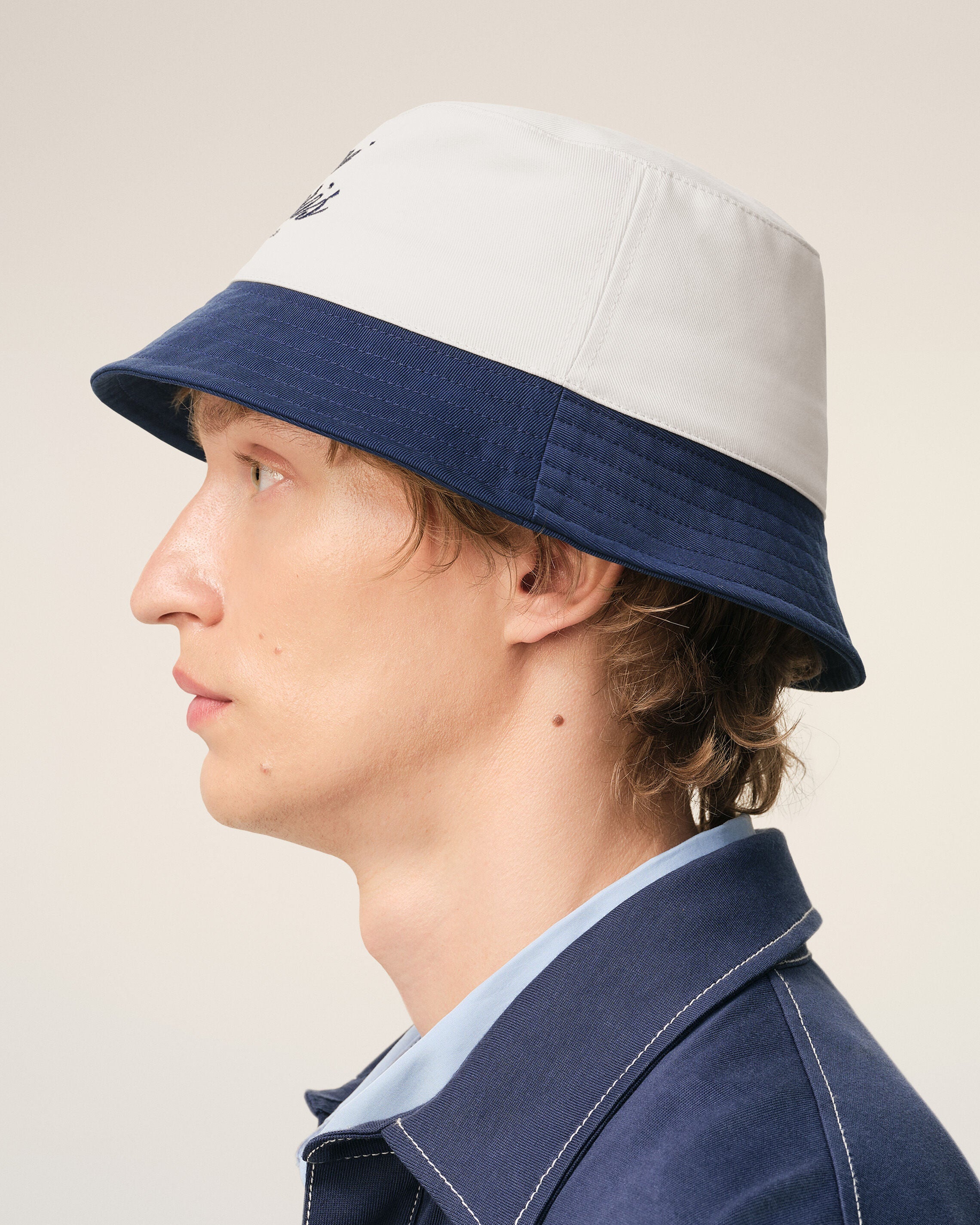 Blue And White Cotton Ami Paris Hat