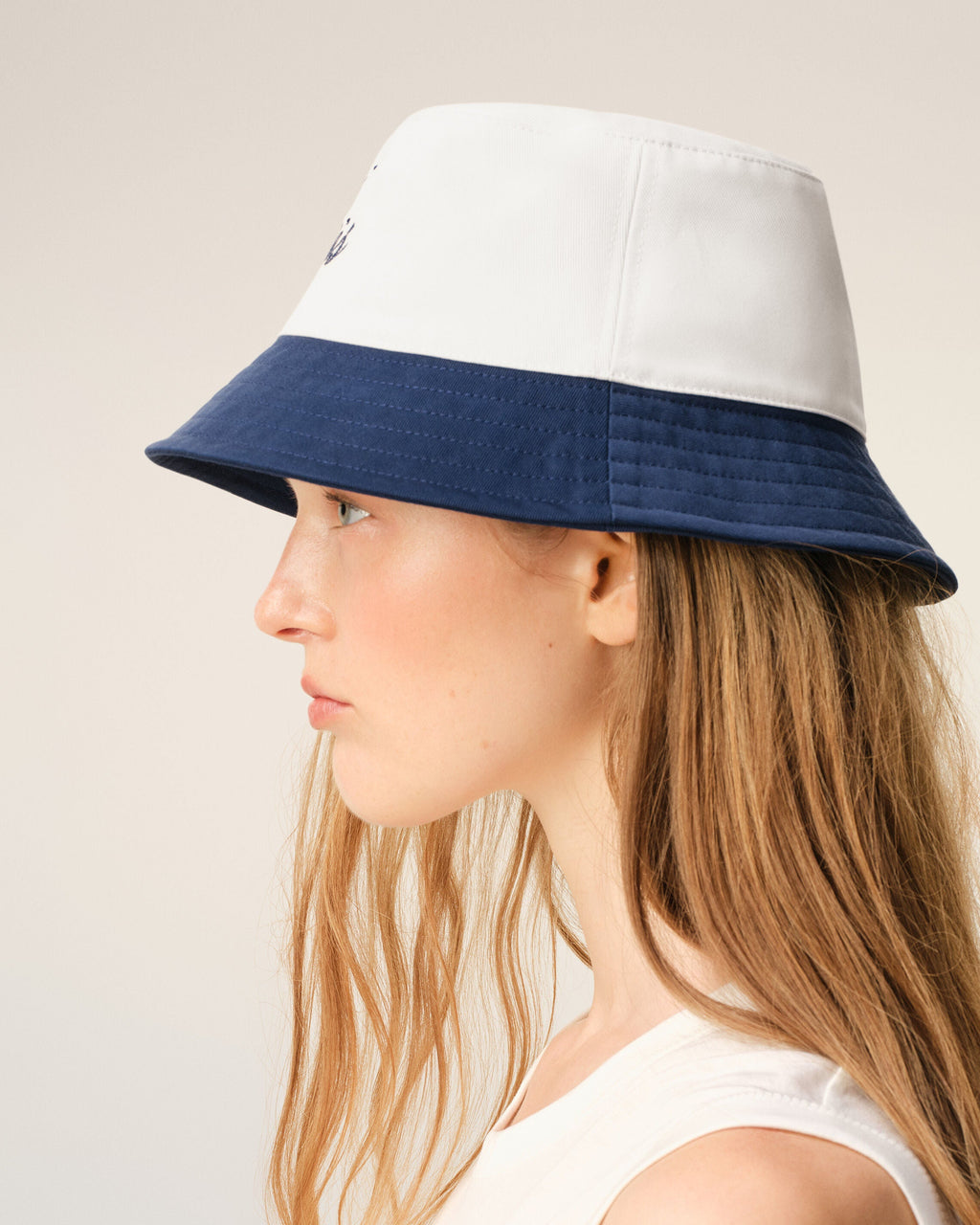Blue And White Cotton Ami Paris Hat