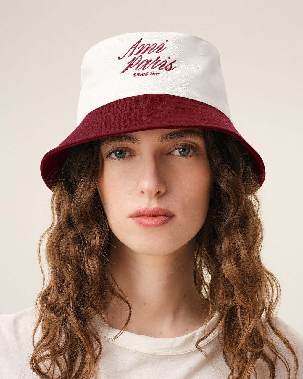 Red And White Cotton Ami Paris Hat