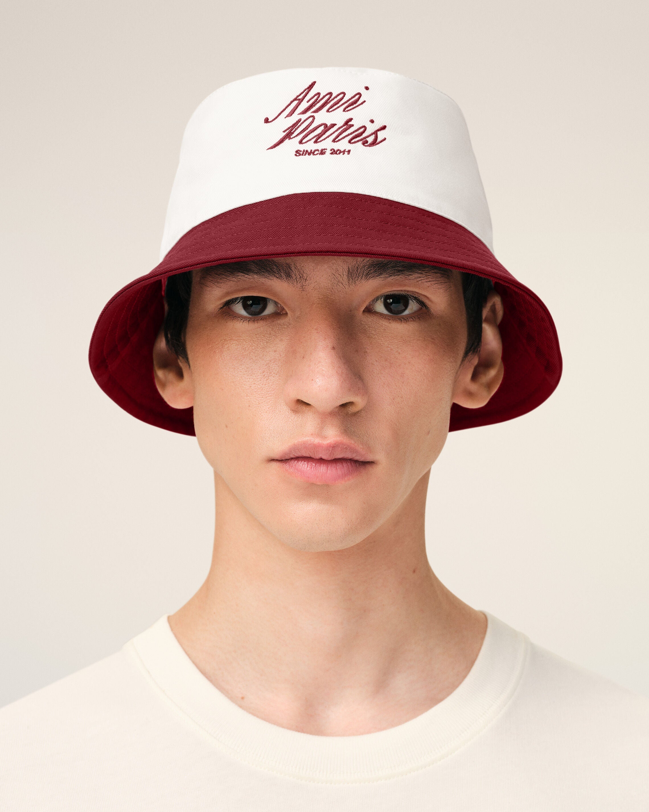 Red And White Cotton Ami Paris Hat