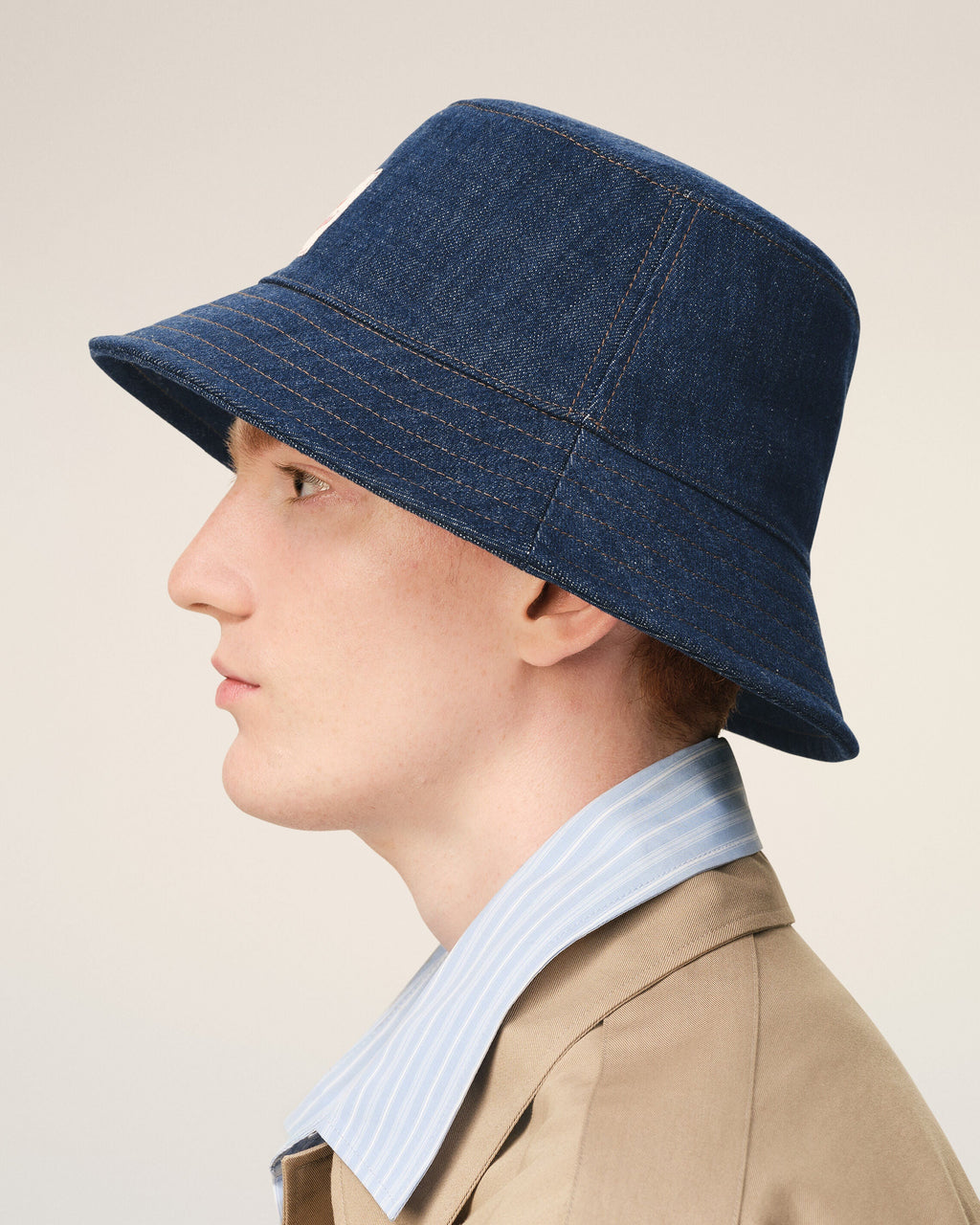 Blue Denim Cotton Ami Paris Heritage Patch Hat