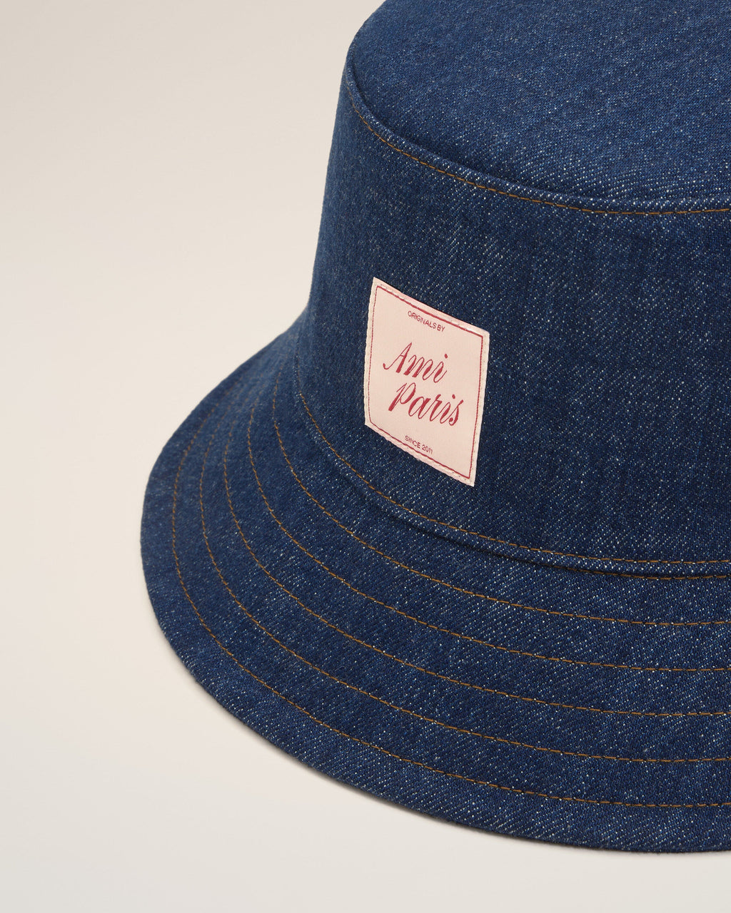 Blue Denim Cotton Ami Paris Heritage Patch Hat