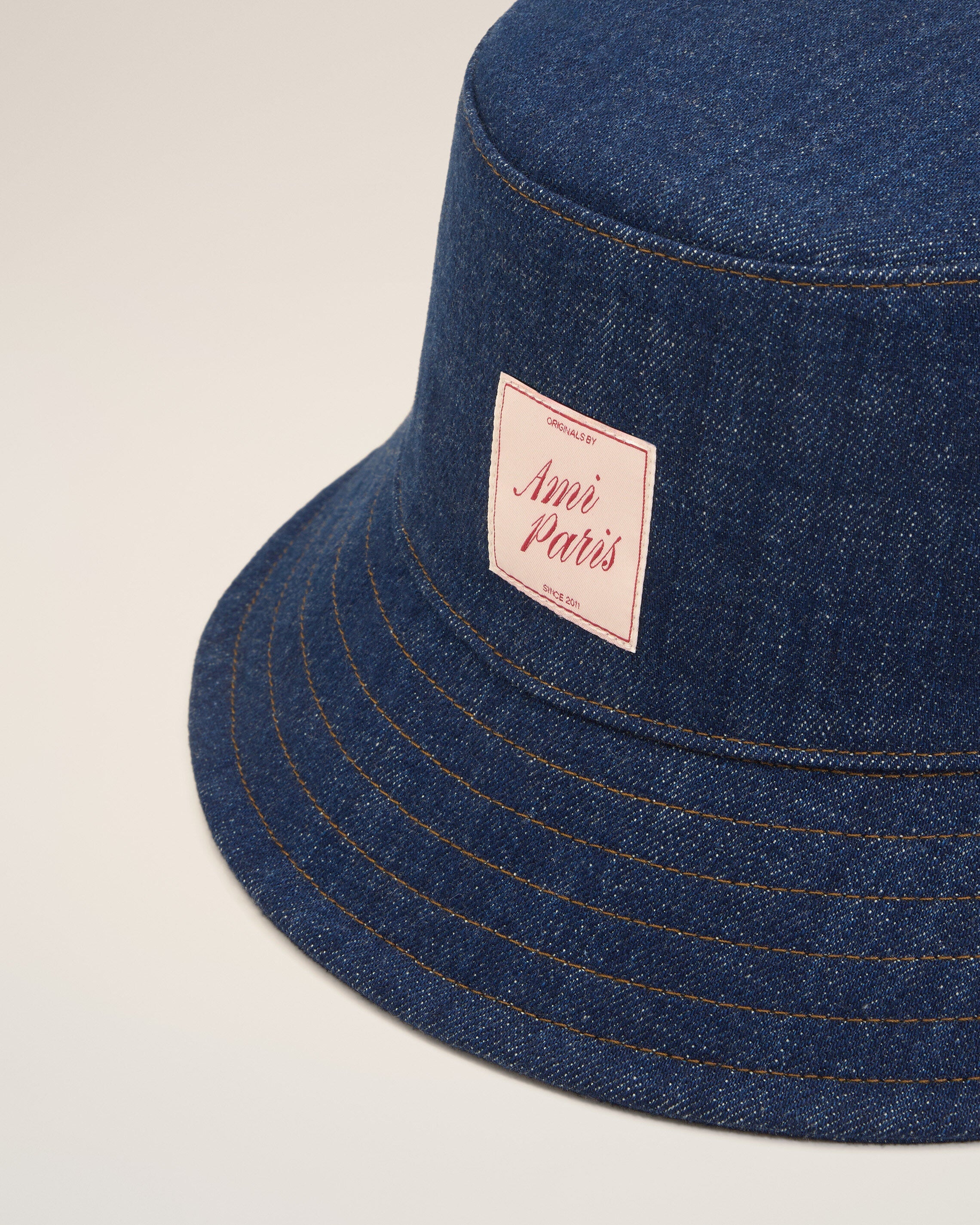 Blue Denim Cotton Ami Paris Heritage Patch Hat