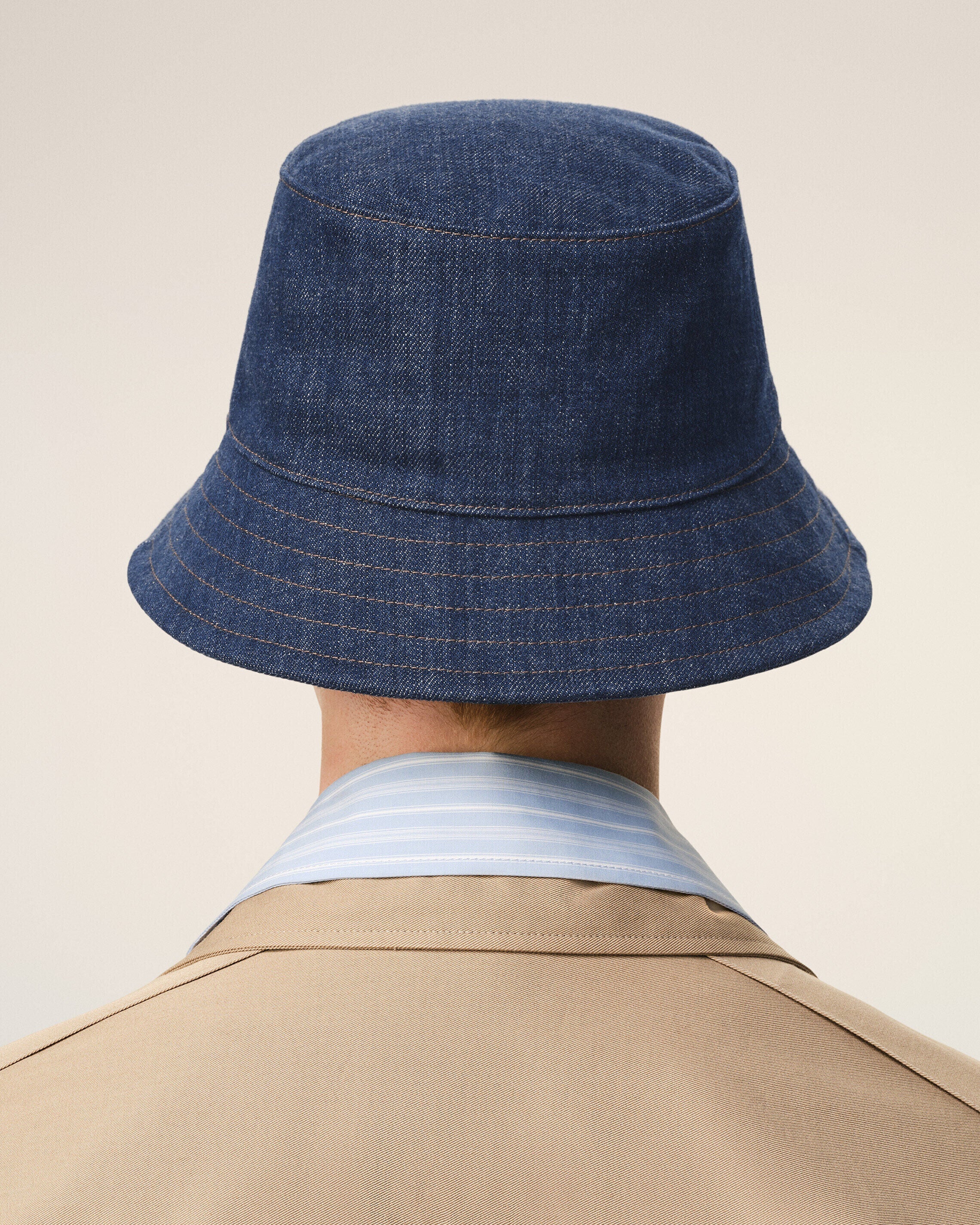 Blue Denim Cotton Ami Paris Heritage Patch Hat