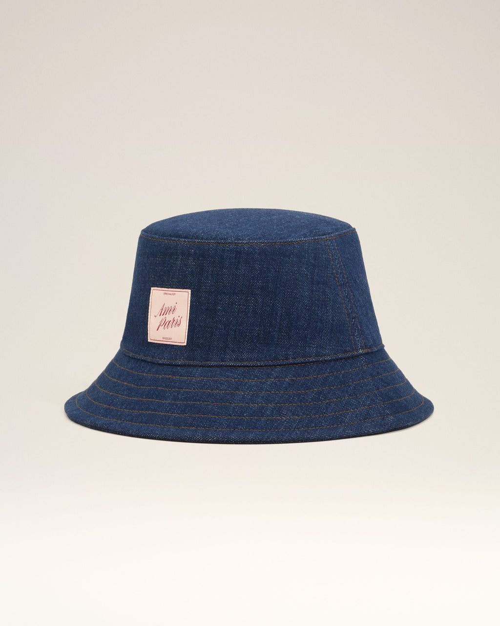 Blue Denim Cotton Ami Paris Heritage Patch Hat