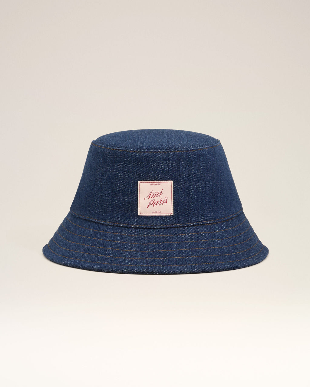 Blue Denim Cotton Ami Paris Heritage Patch Hat