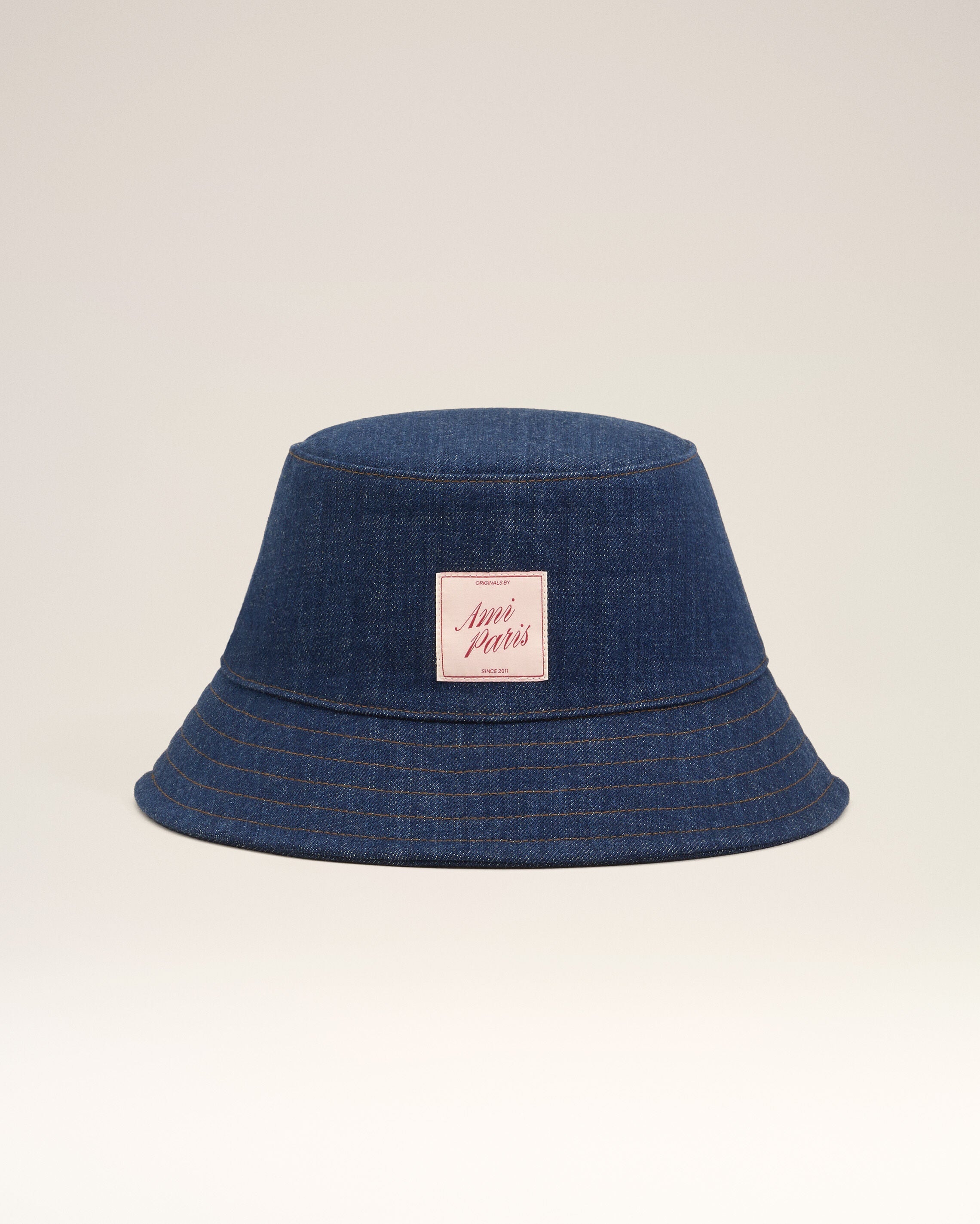 Blue Denim Cotton Ami Paris Heritage Patch Hat