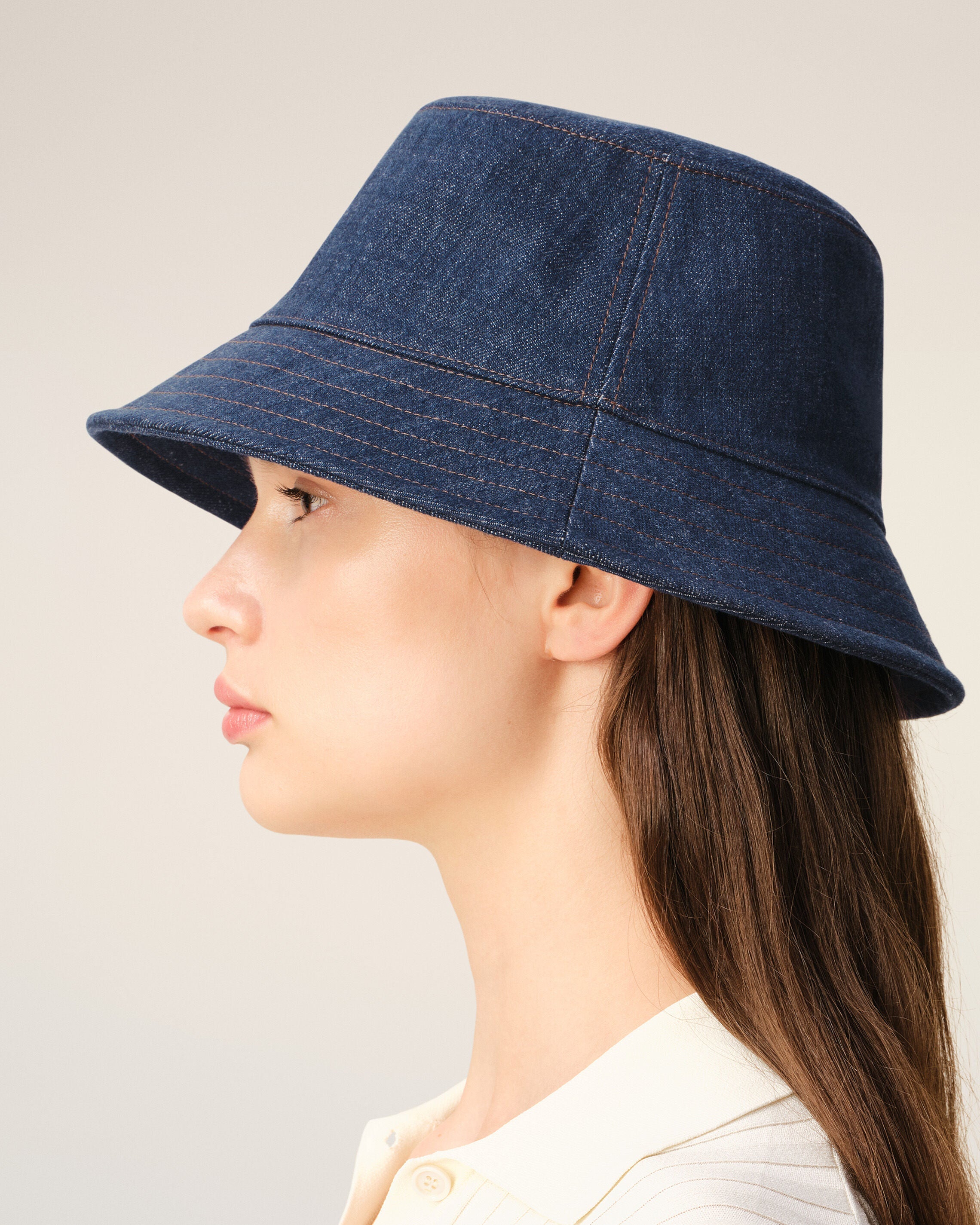 Blue Denim Cotton Ami Paris Heritage Patch Hat