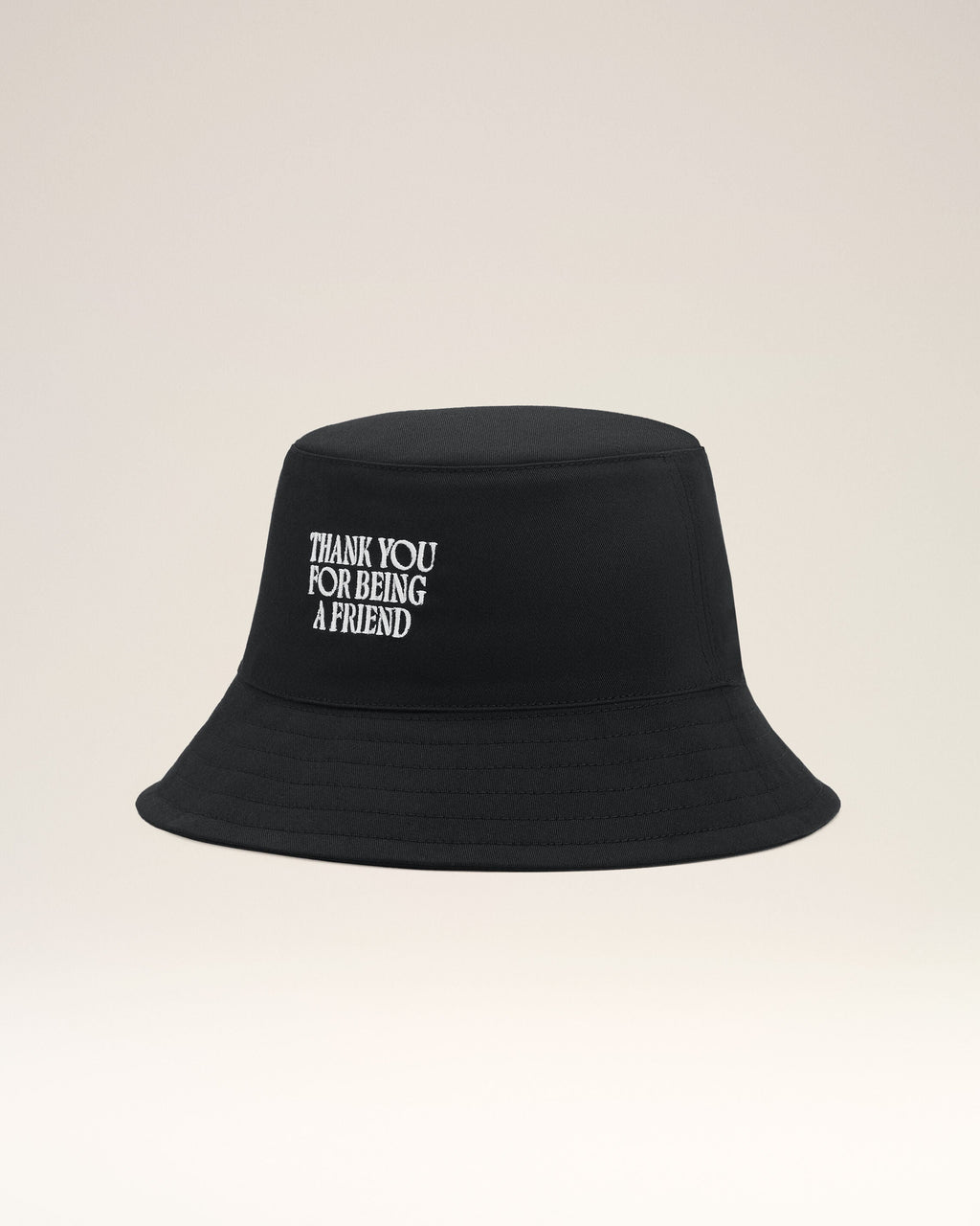 Black Cotton Thank You For Being A Friend Embroidery Hat