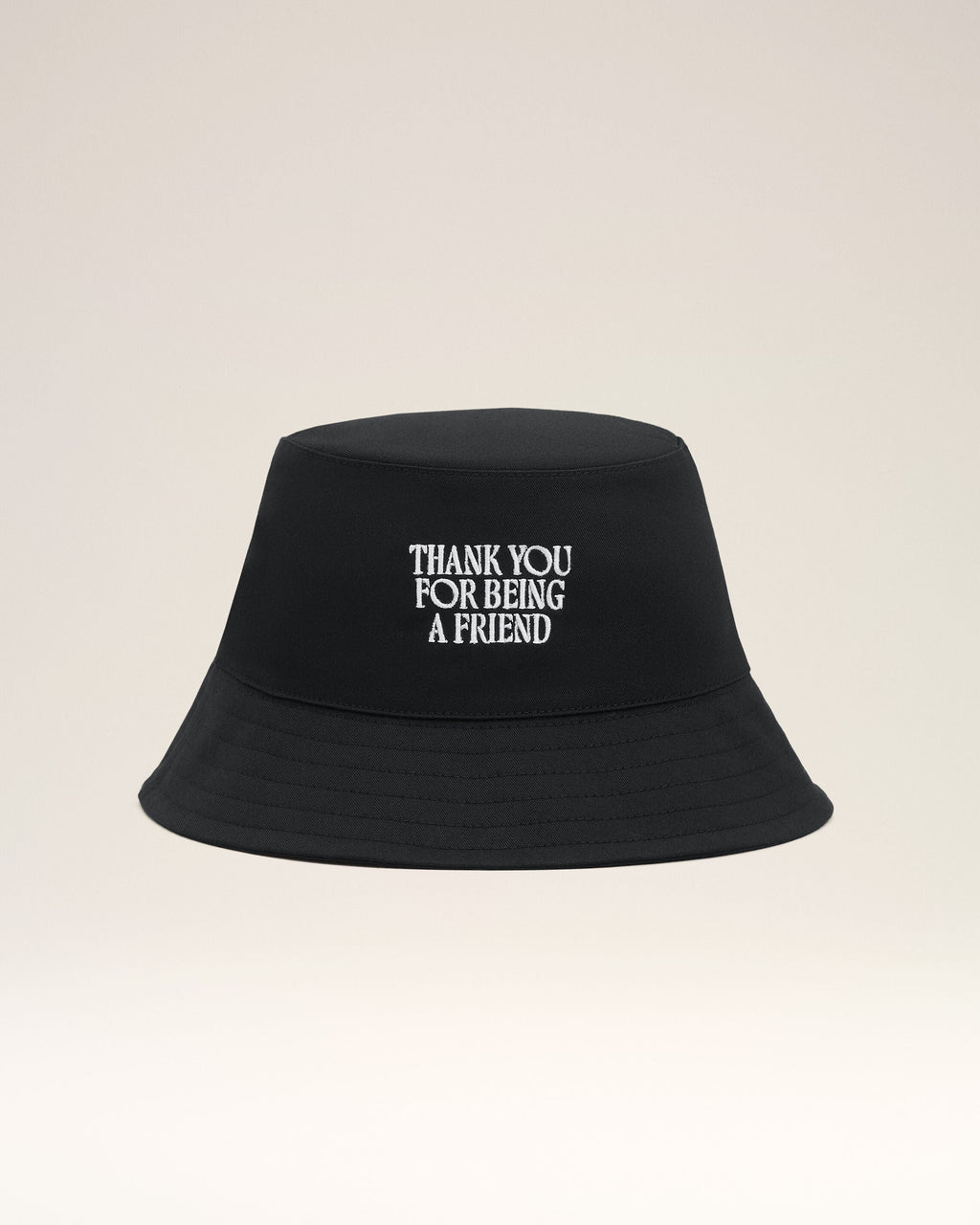 Black Cotton Thank You For Being A Friend Embroidery Hat