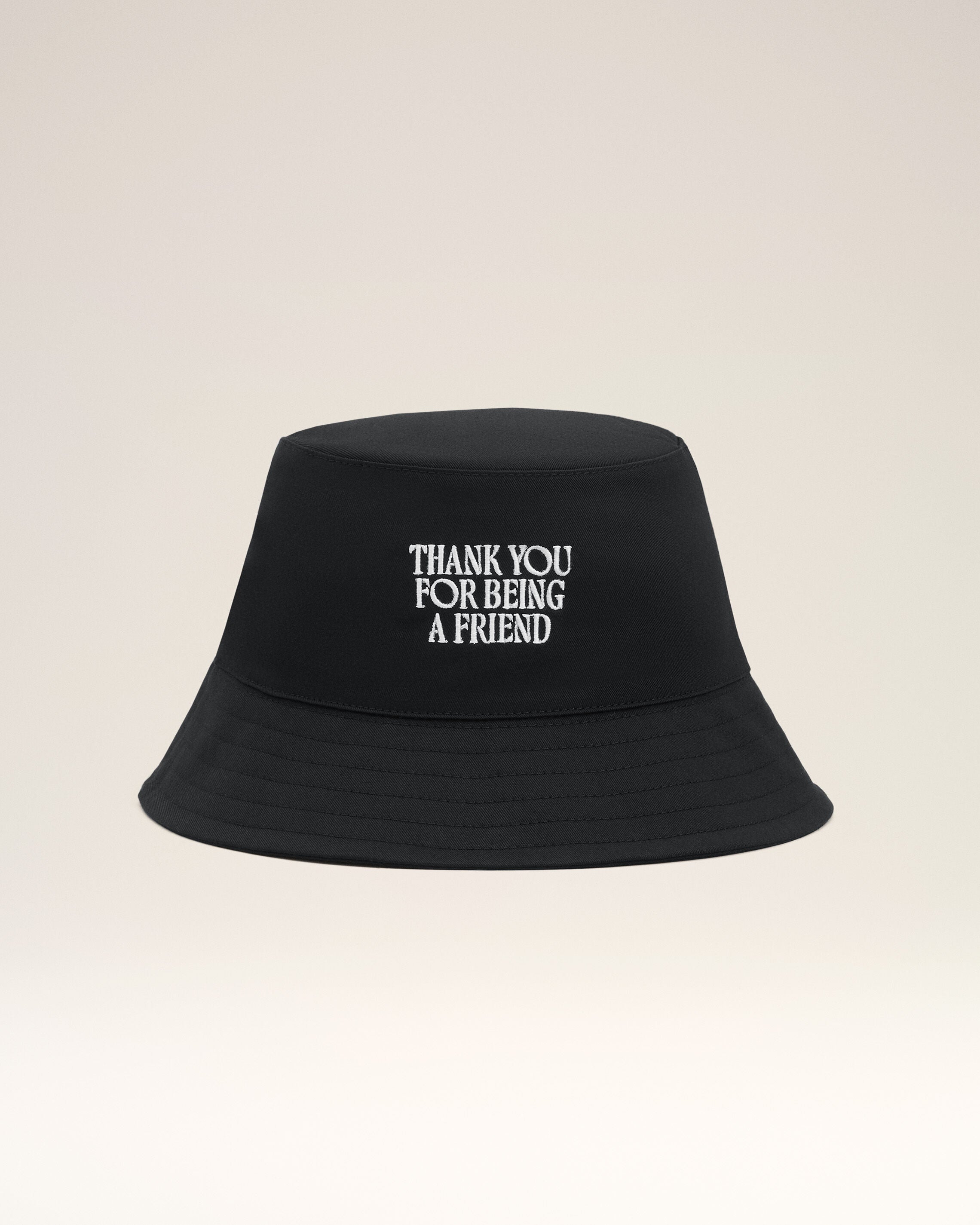 Black Cotton Thank You For Being A Friend Embroidery Hat