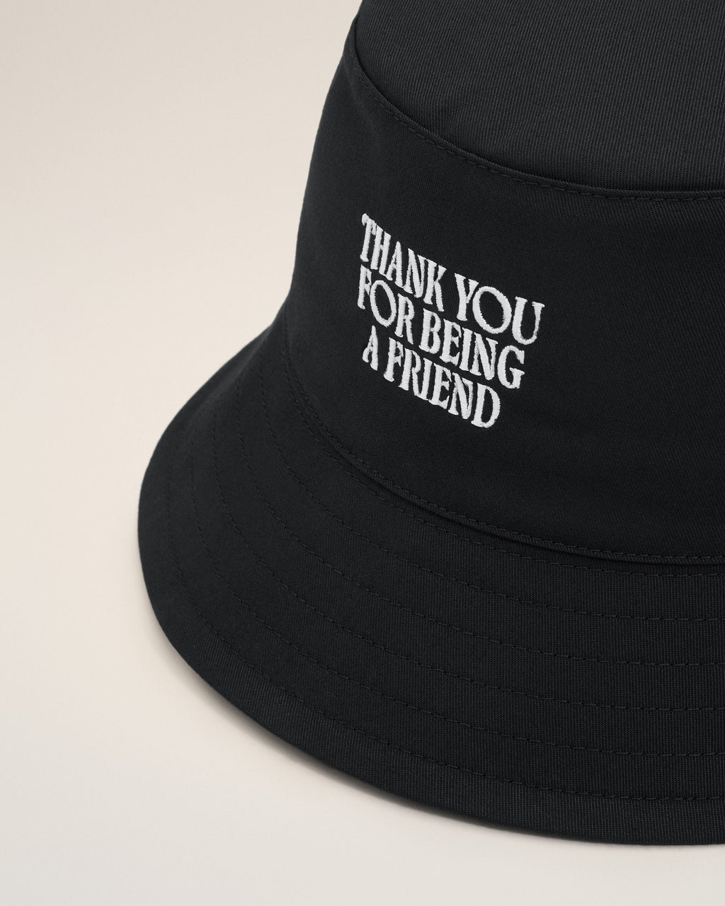Black Cotton Thank You For Being A Friend Embroidery Hat