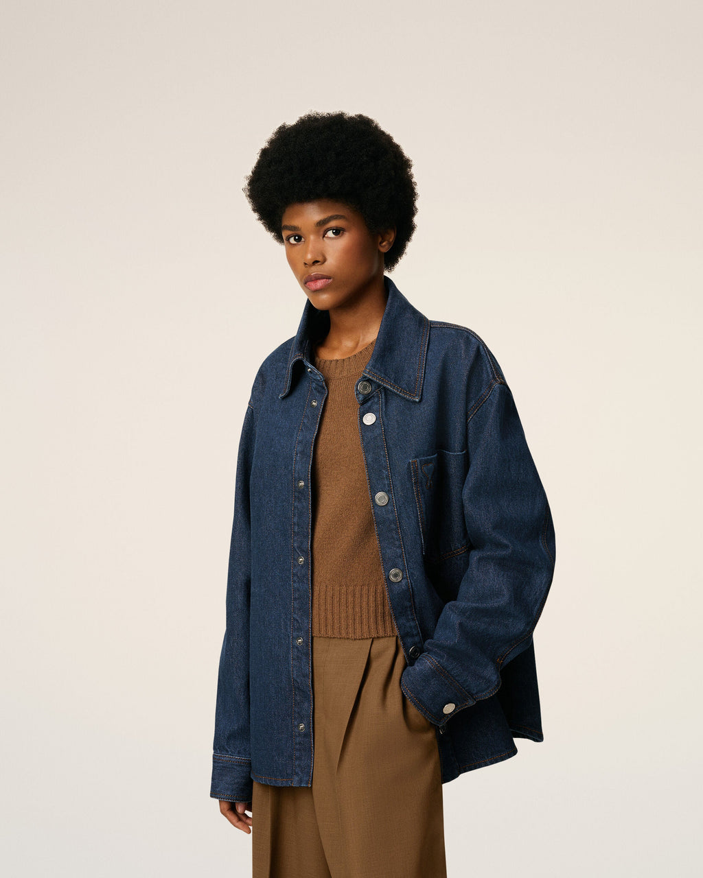 Blue Cotton Ami De Coeur Overshirt