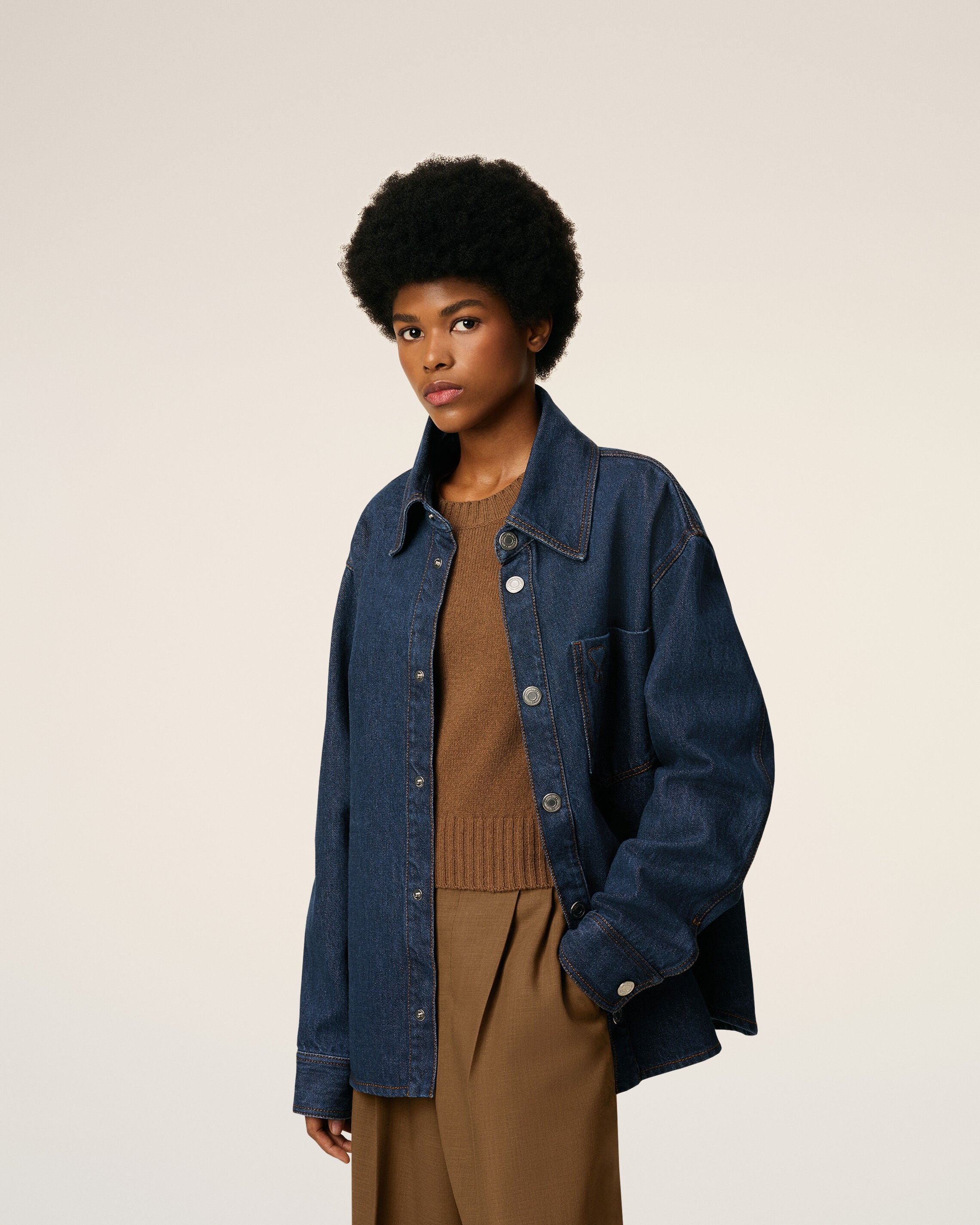 Blue Cotton Ami De Coeur Overshirt