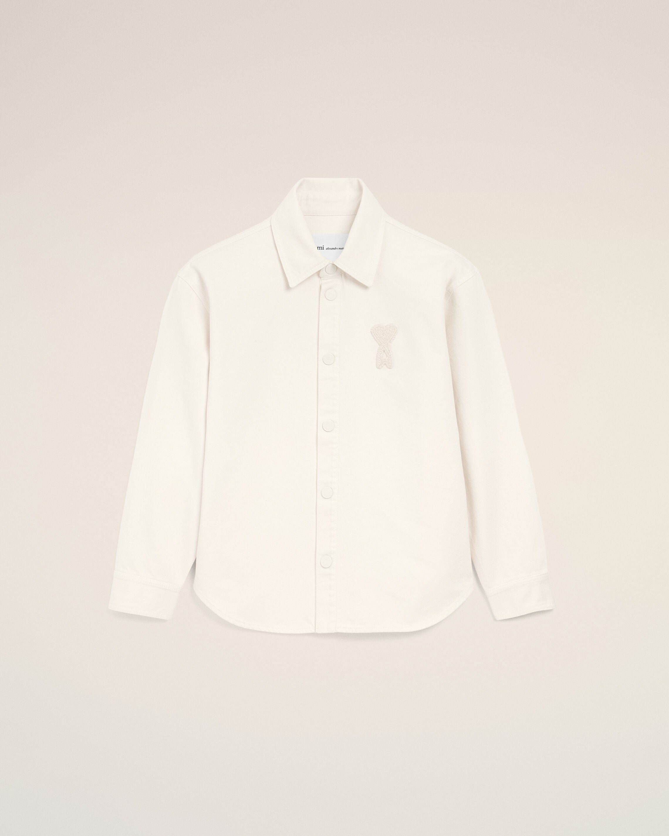 White Cotton Knitted Ami De Coeur Overshirt