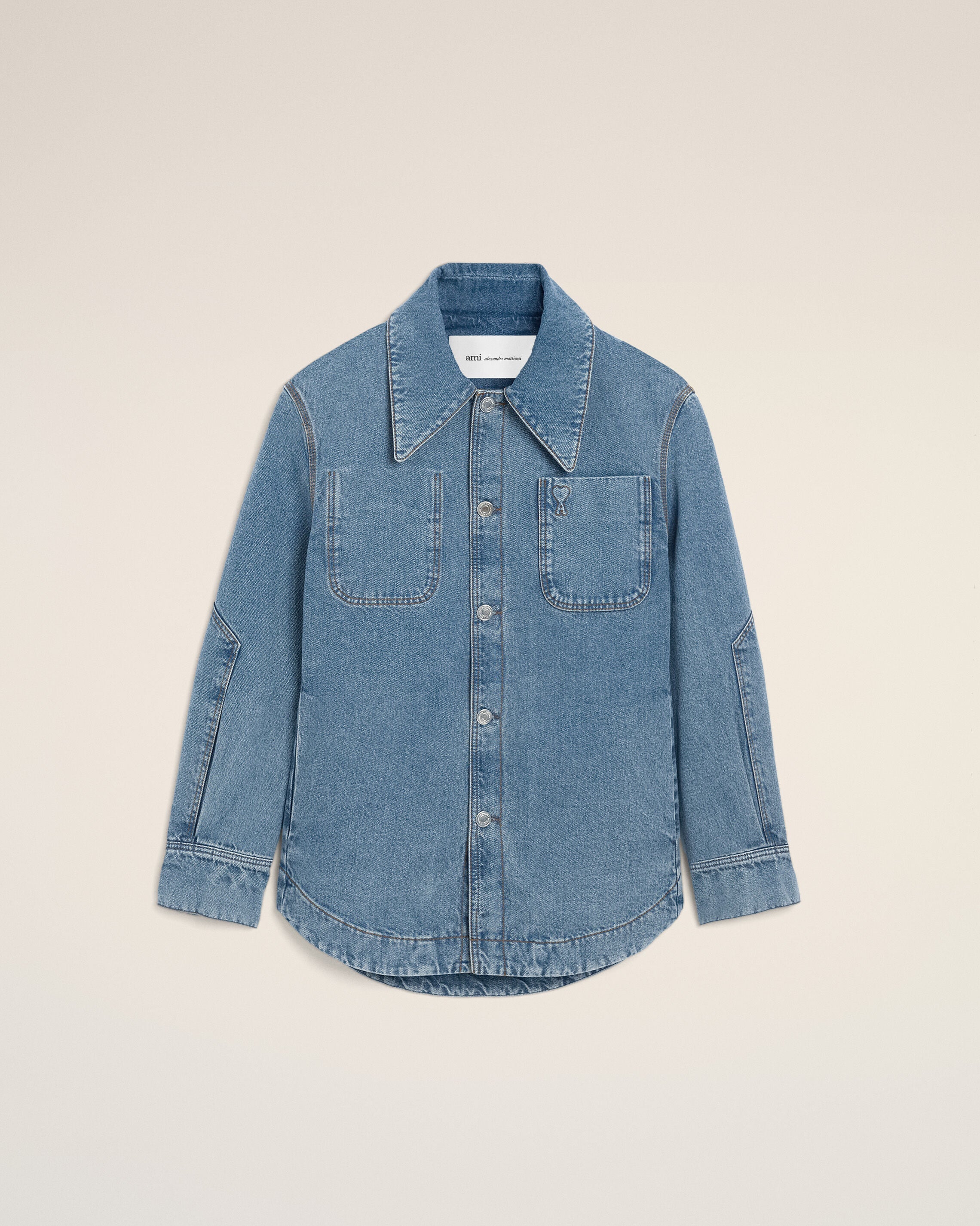Blue Cotton Ami De Coeur Worker Overshirt