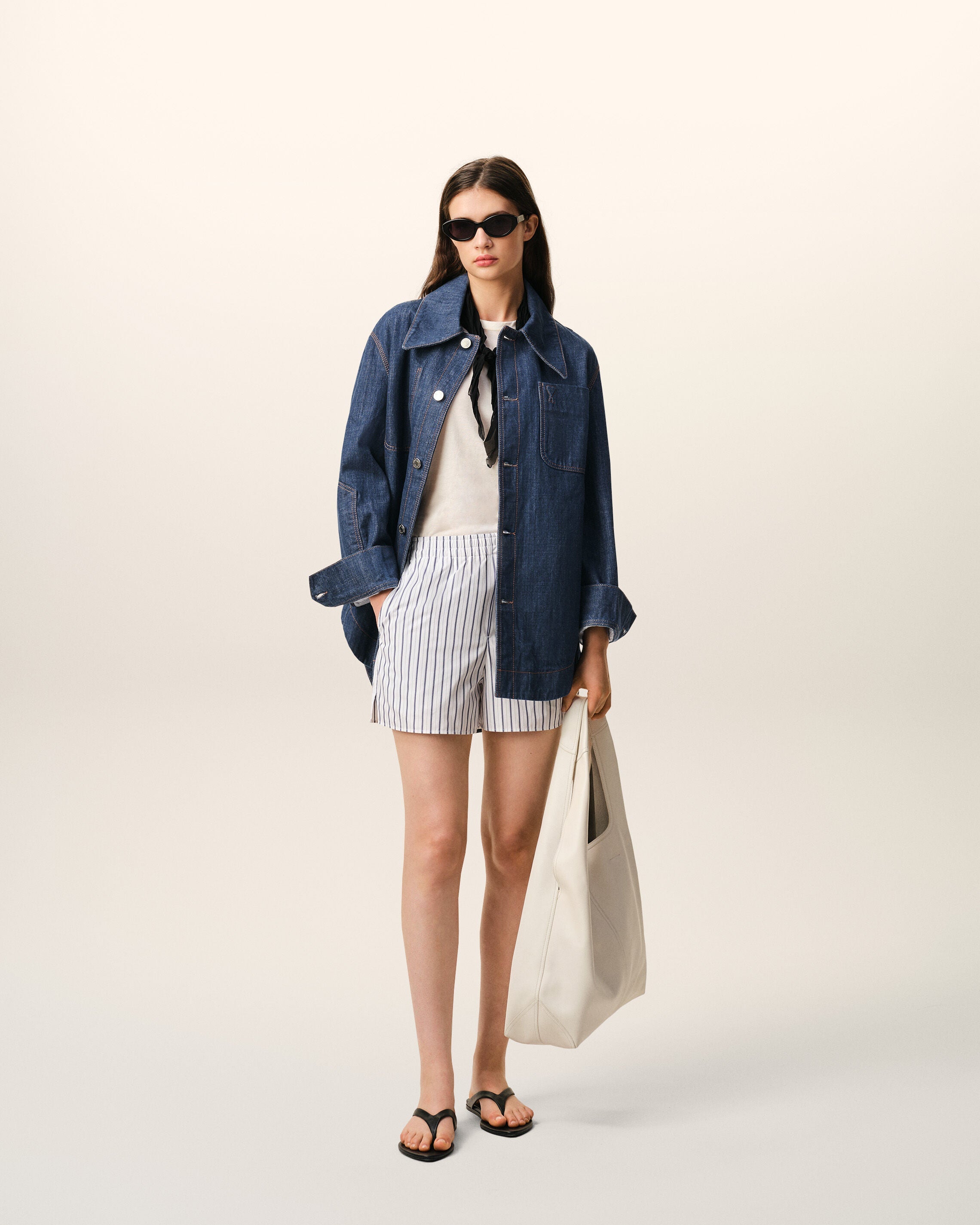 Blue Cotton Ami De Coeur Worker Overshirt