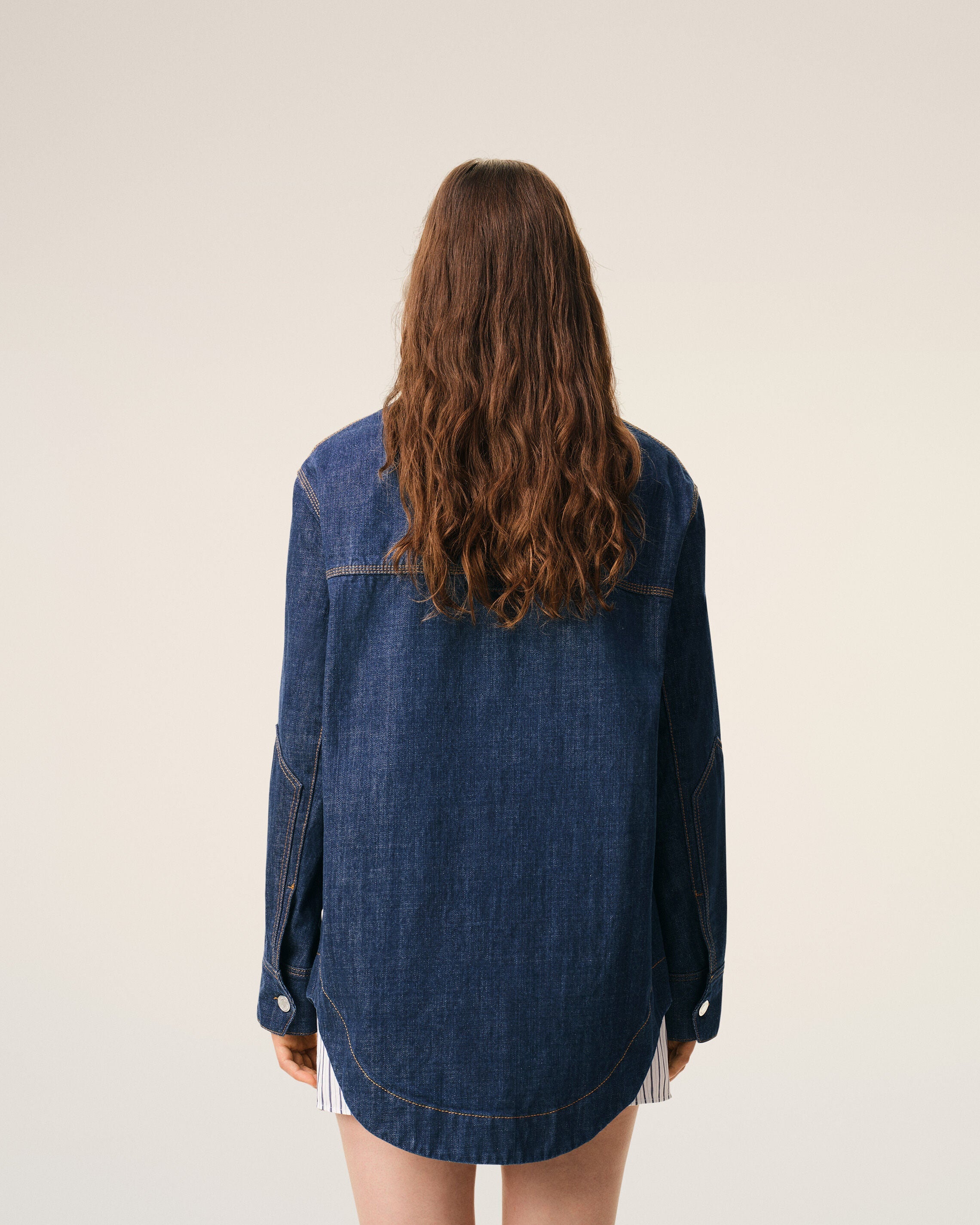 Blue Cotton Ami De Coeur Worker Overshirt