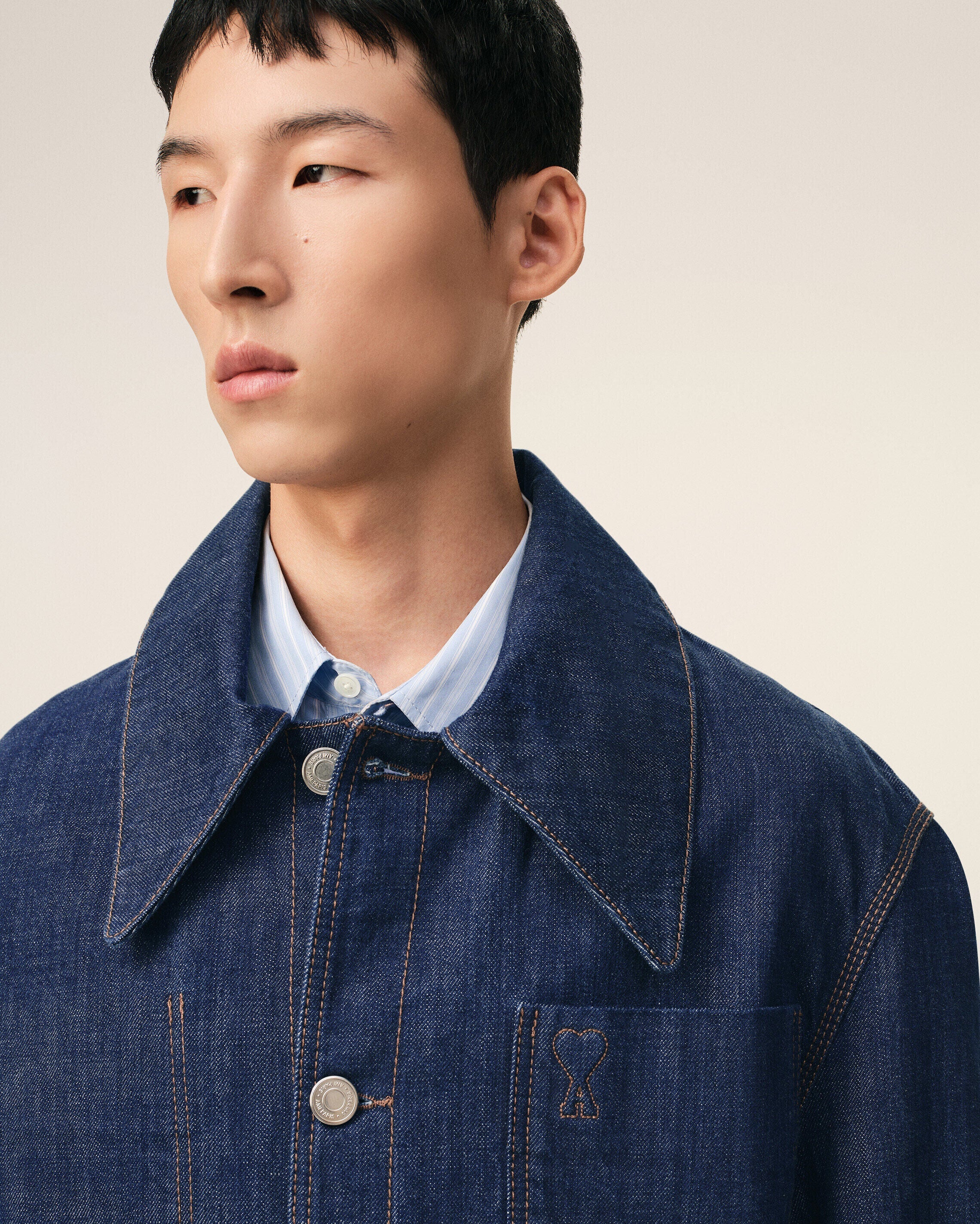Blue Cotton Ami De Coeur Worker Overshirt