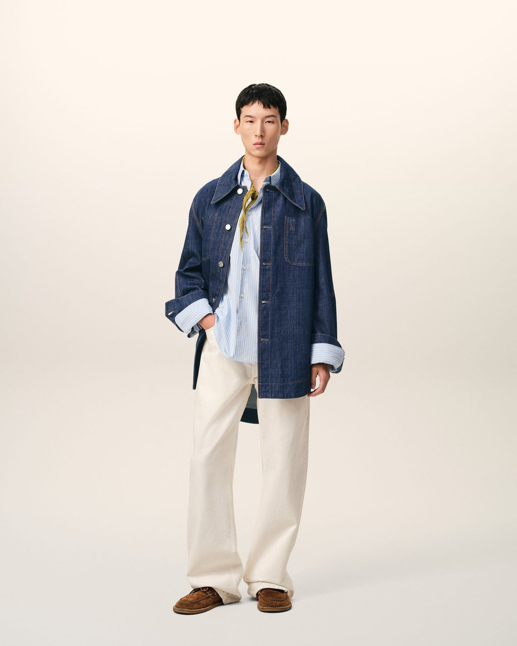 Blue Cotton Ami De Coeur Worker Overshirt