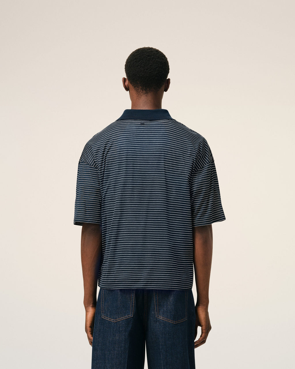 Blue Cotton Striped Ami De Coeur Polo