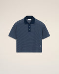 Blue Cotton Striped Ami De Coeur Polo