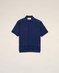 Blue Thin Wool Short Sleeves Ami De Coeur Polo