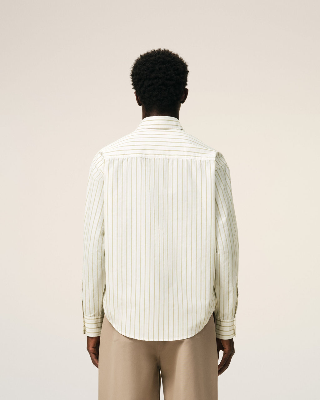 White Striped Cotton Ami De Coeur Boxy Shirt