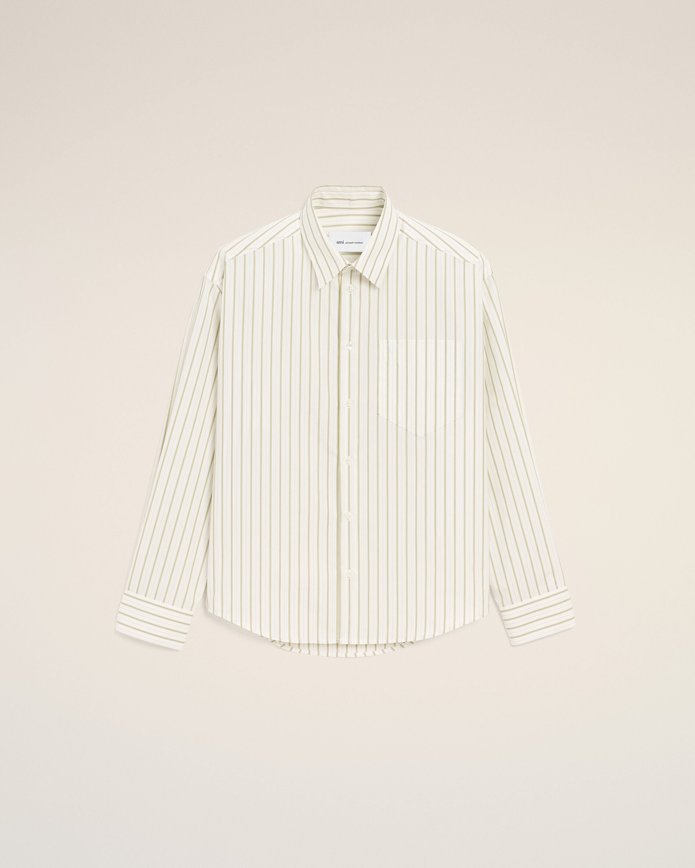 White Striped Cotton Ami De Coeur Boxy Shirt
