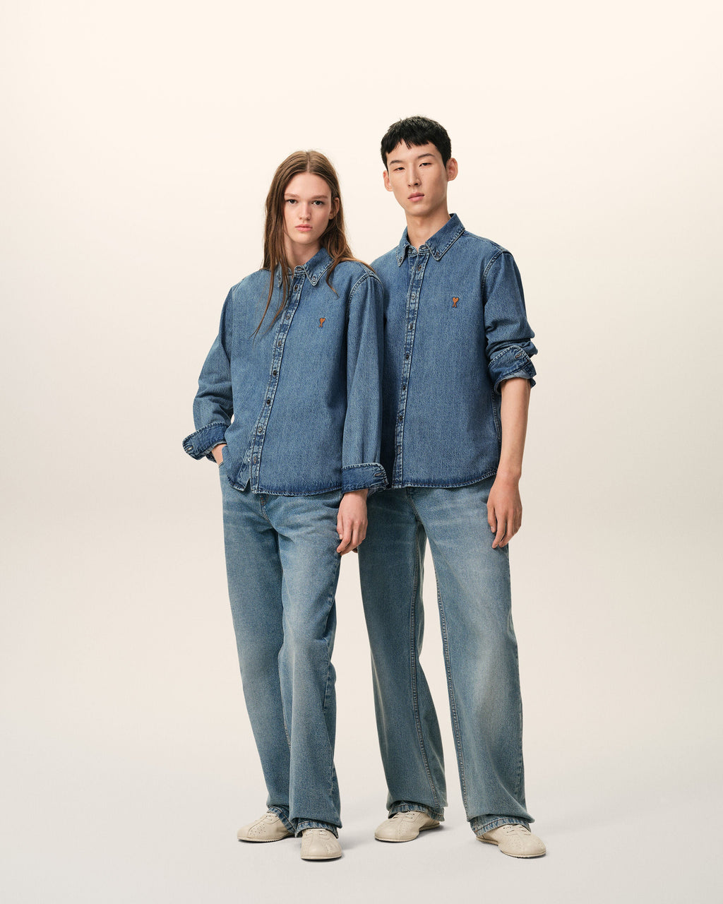 Blue Denim Cotton Ami De Coeur Shirt