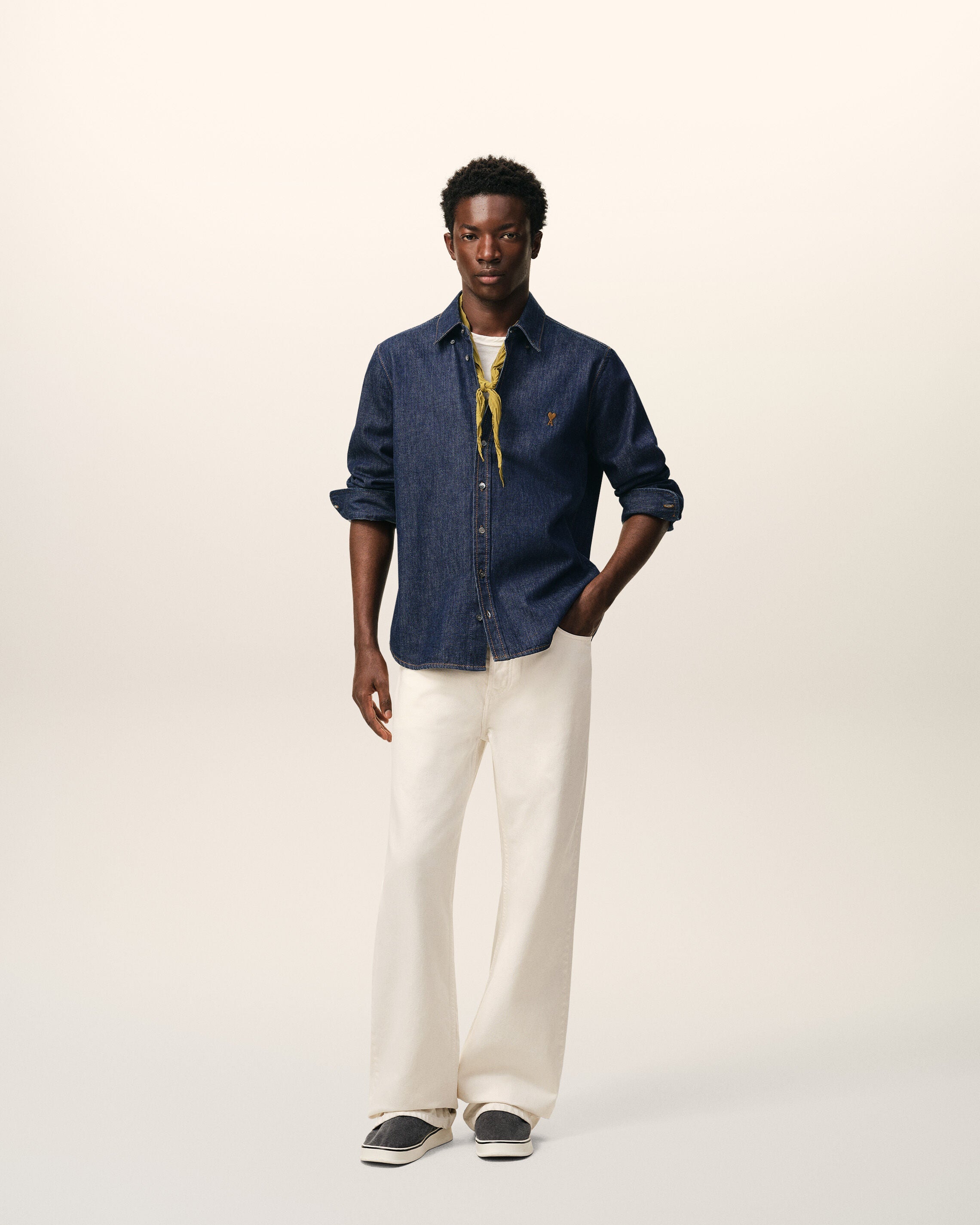 Blue Denim Cotton Ami De Coeur Shirt