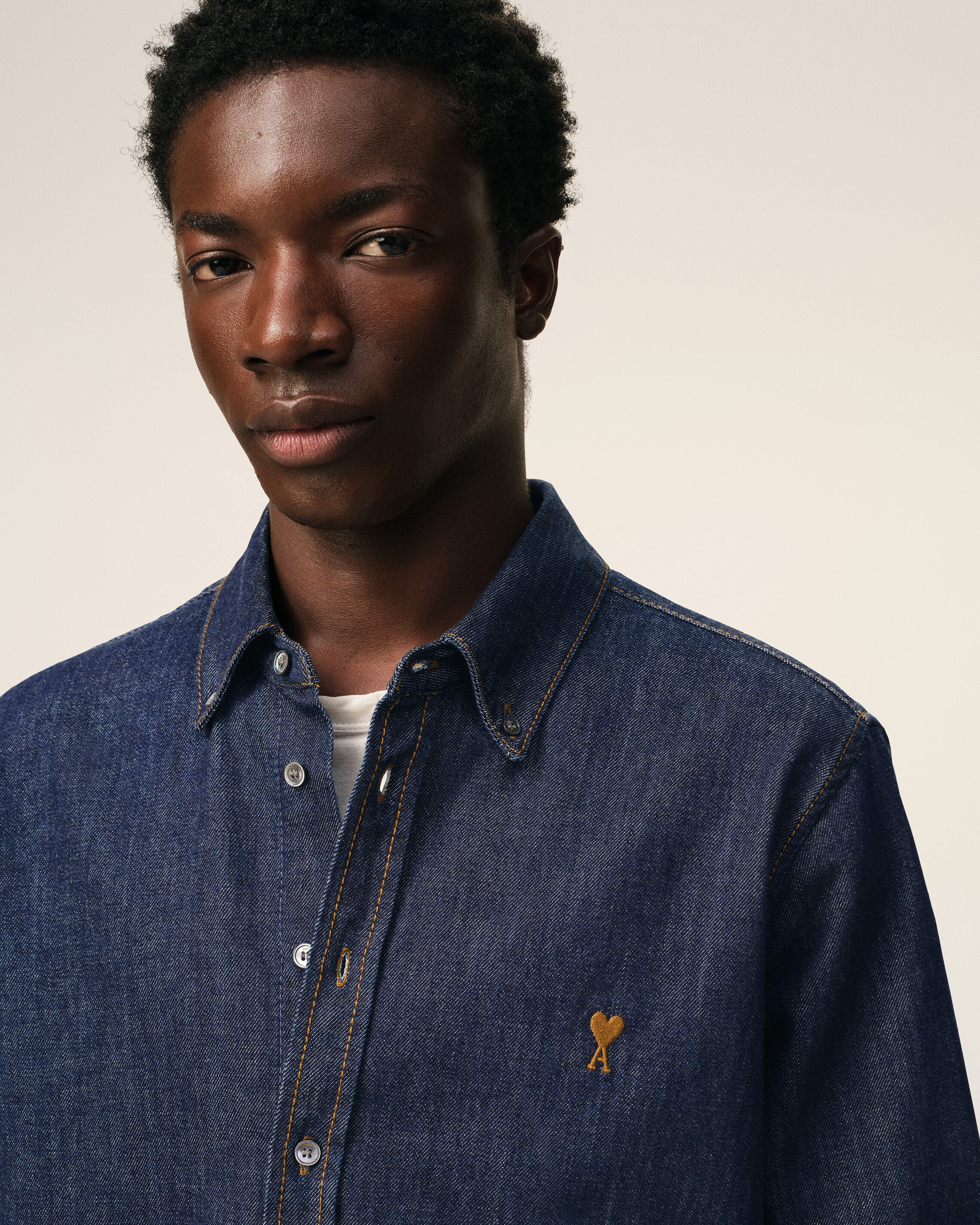 Blue Denim Cotton Ami De Coeur Shirt