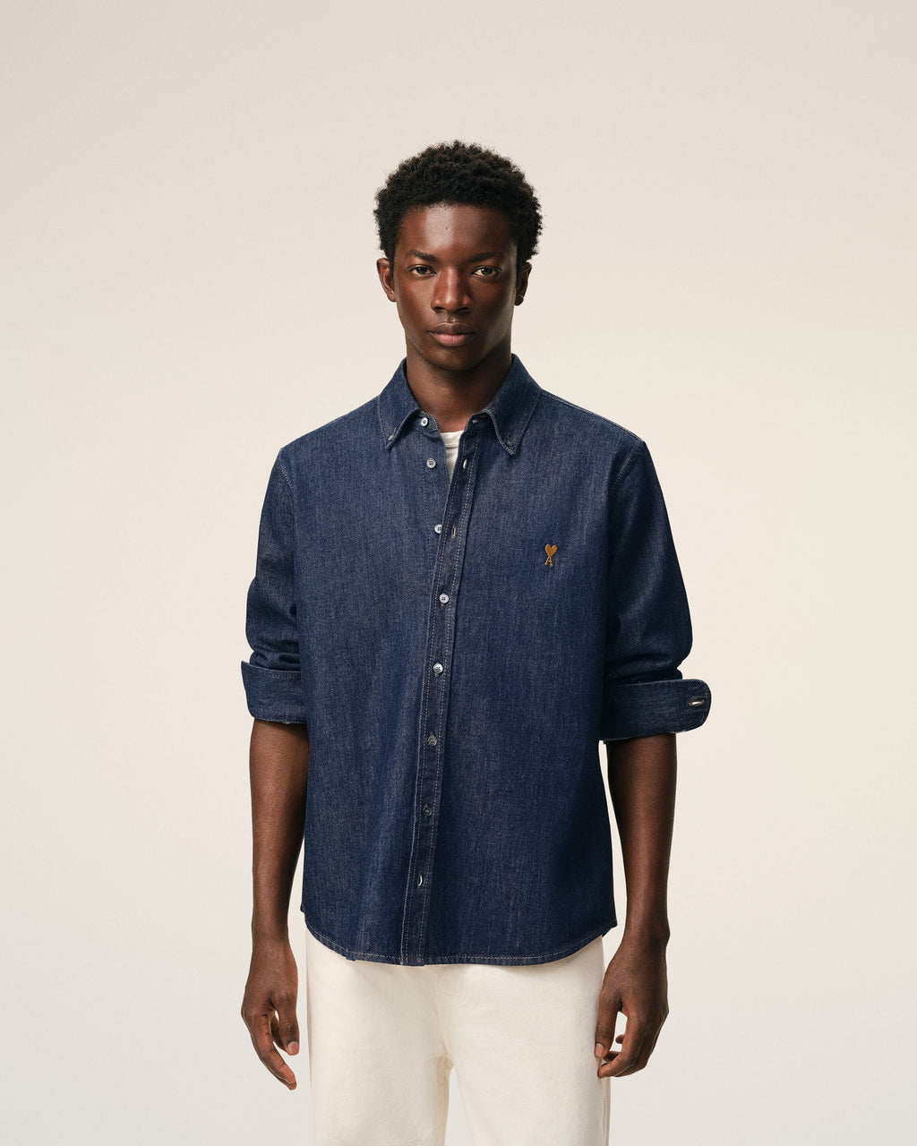 Blue Denim Cotton Ami De Coeur Shirt