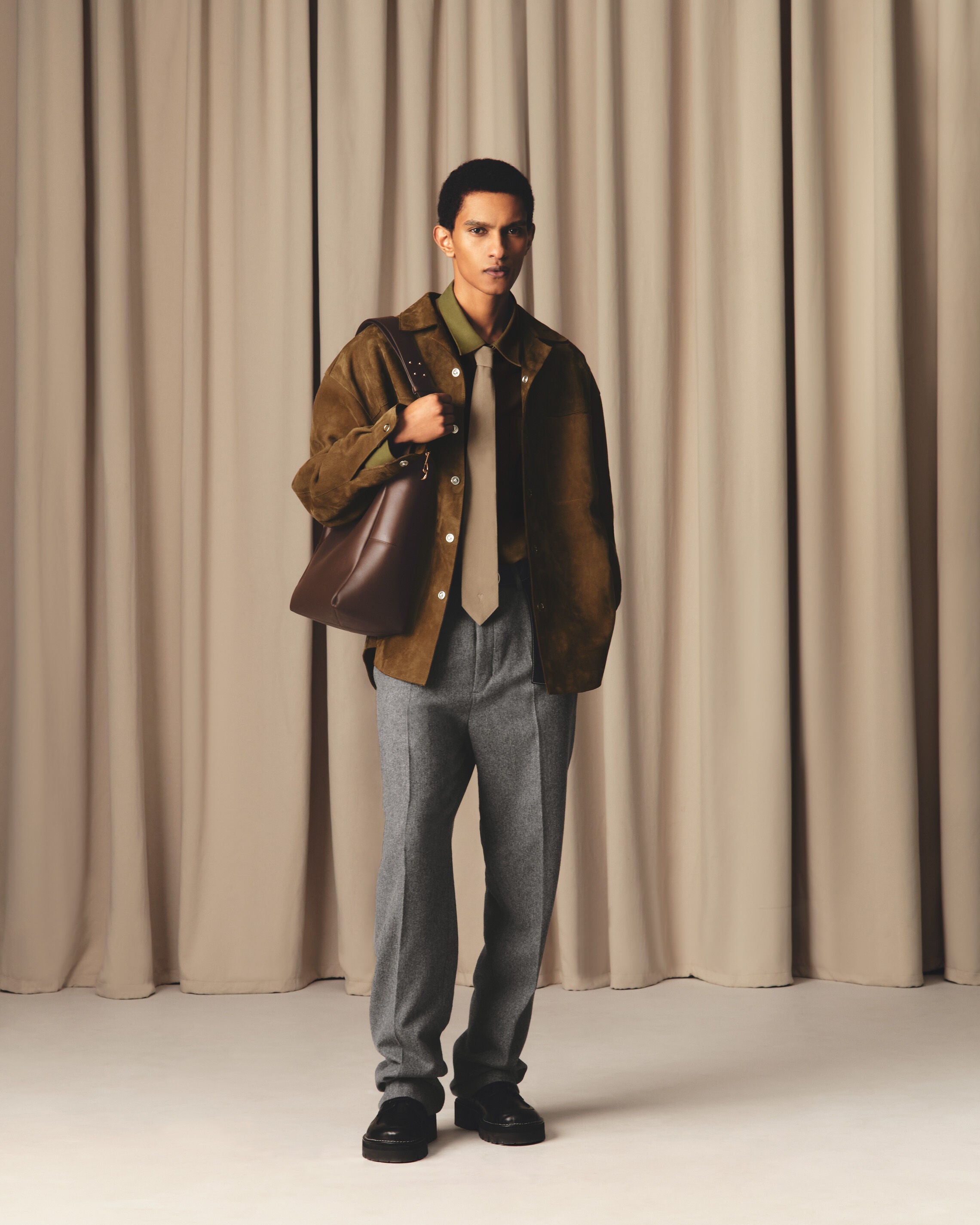 Brown Leather Overshirt