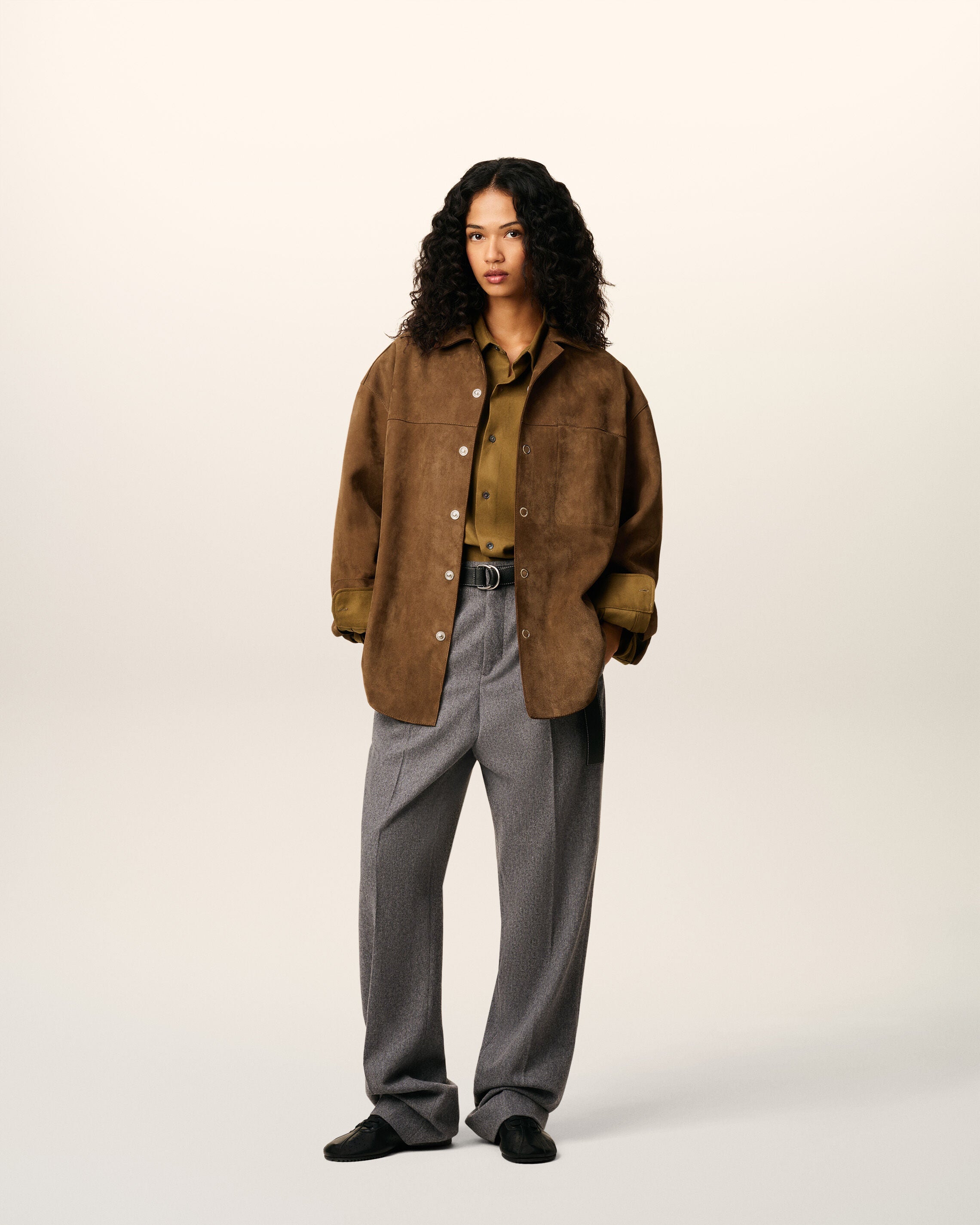 Brown Leather Overshirt