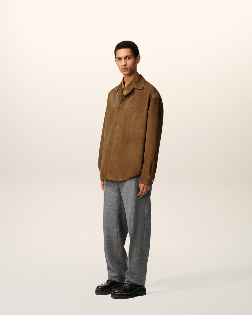 Brown Leather Overshirt