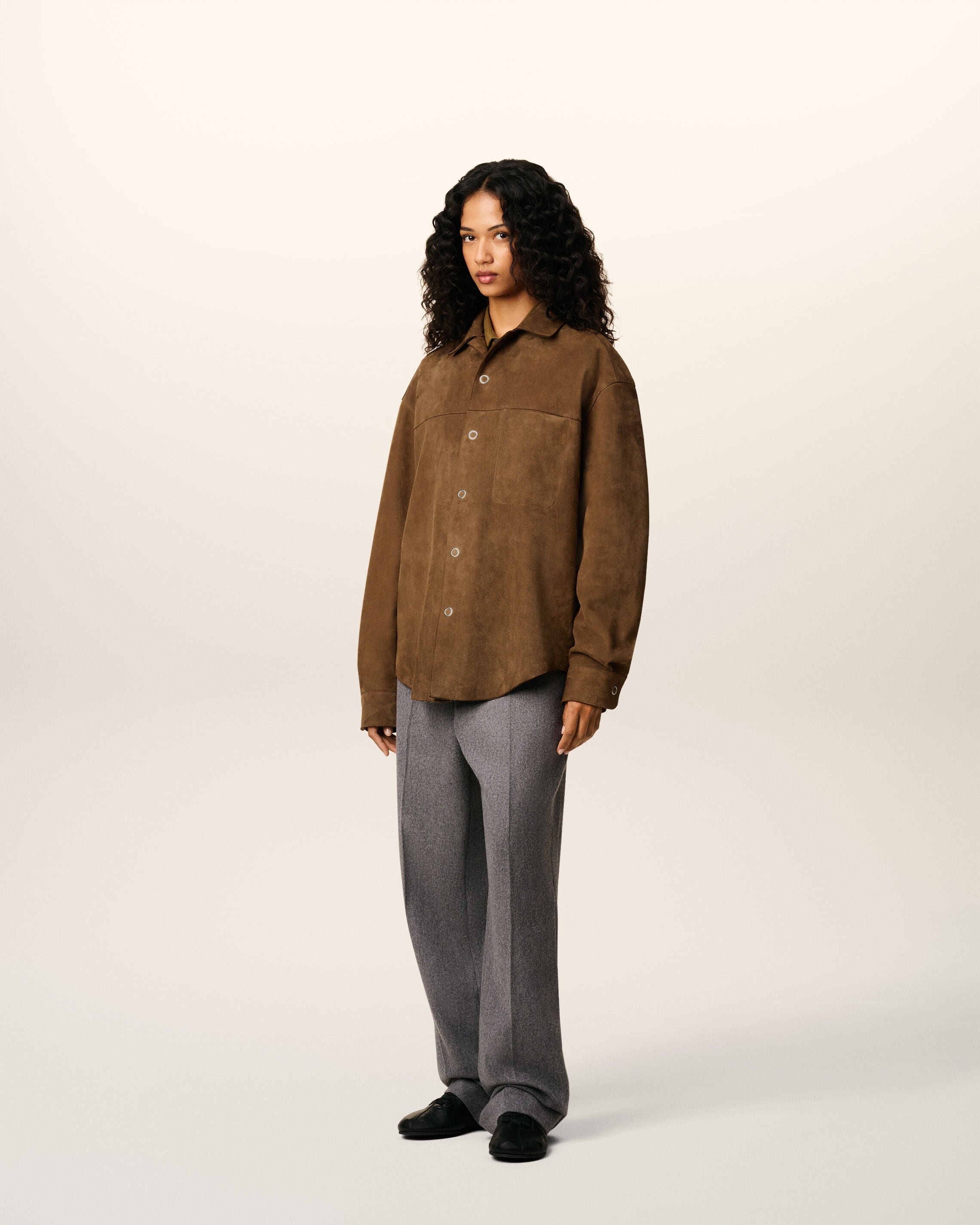 Brown Leather Overshirt