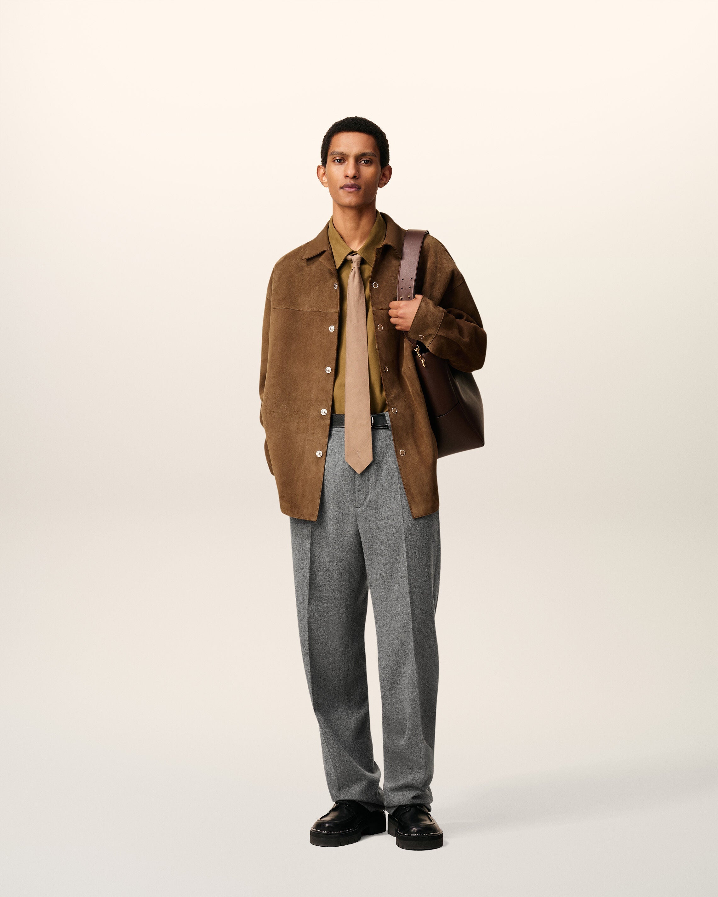 Brown Leather Overshirt