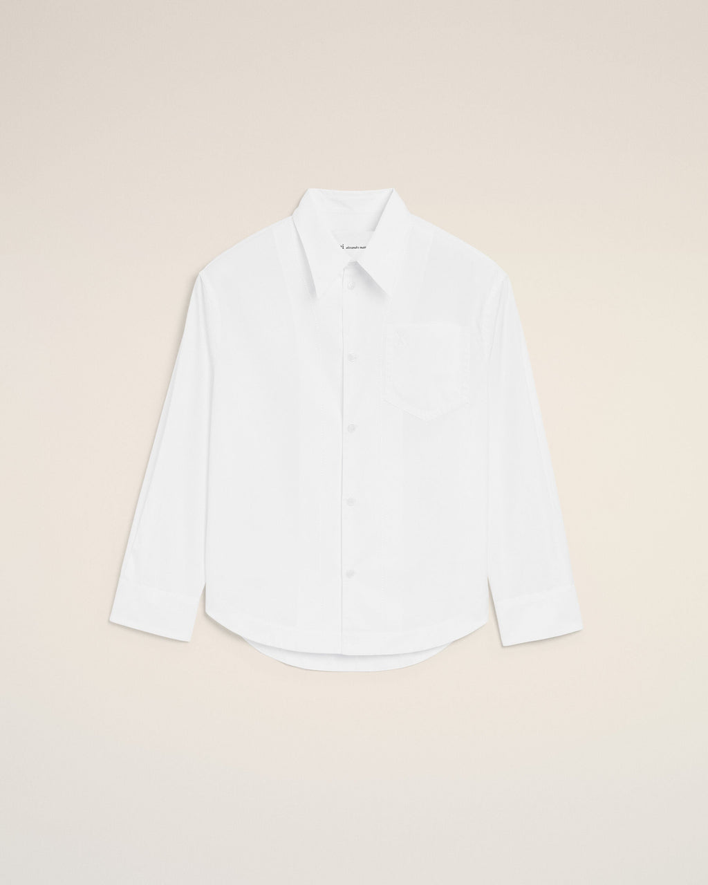 White Cotton Sharp Collar Ami De Coeur Wide Shirt