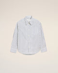 White Striped Cotton Ami De Coeur Wide Shirt