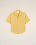 Yellow Cotton Short Sleeve Camp Collar Boxy Shirt