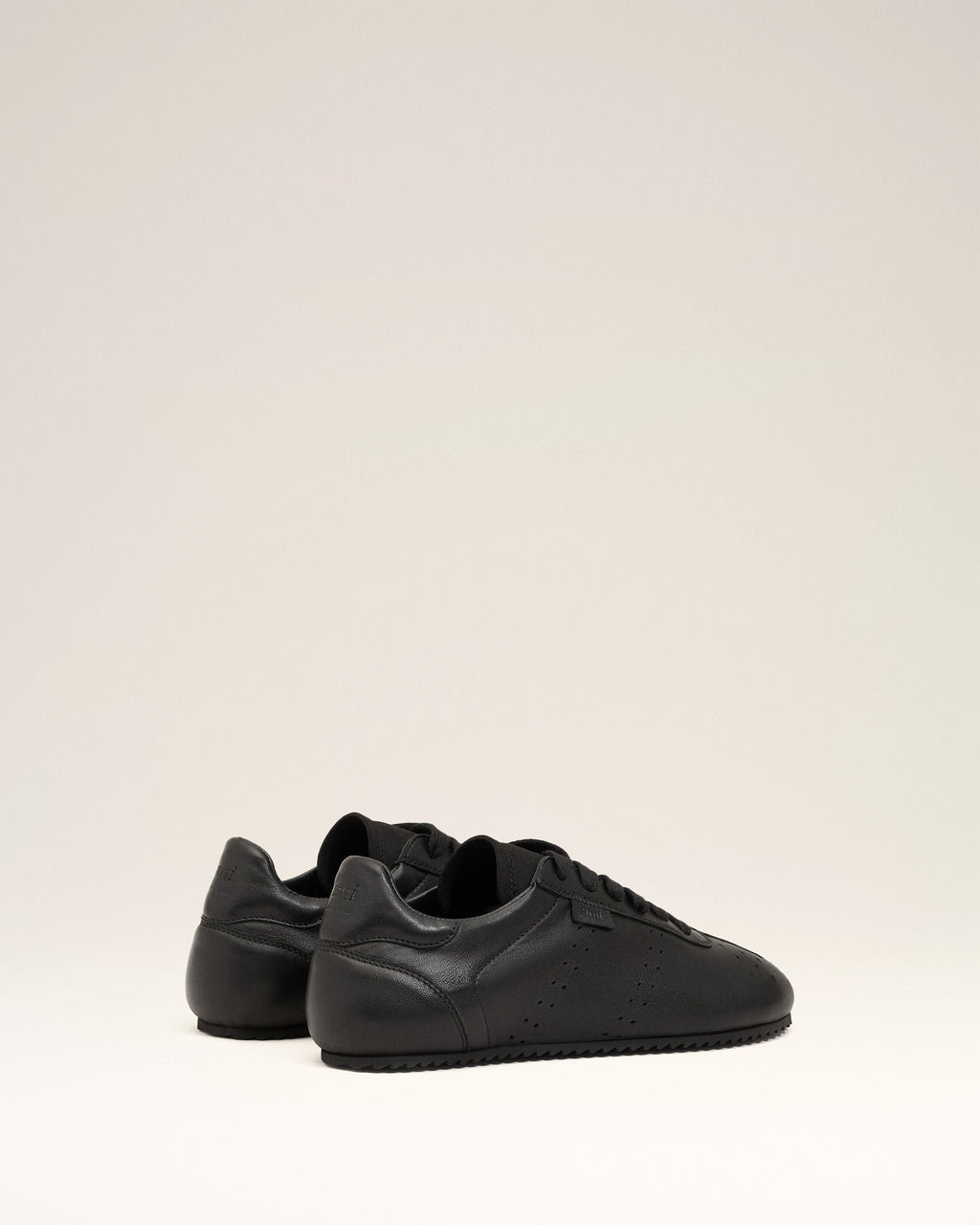 Black Cow Leather Soft Sneakers