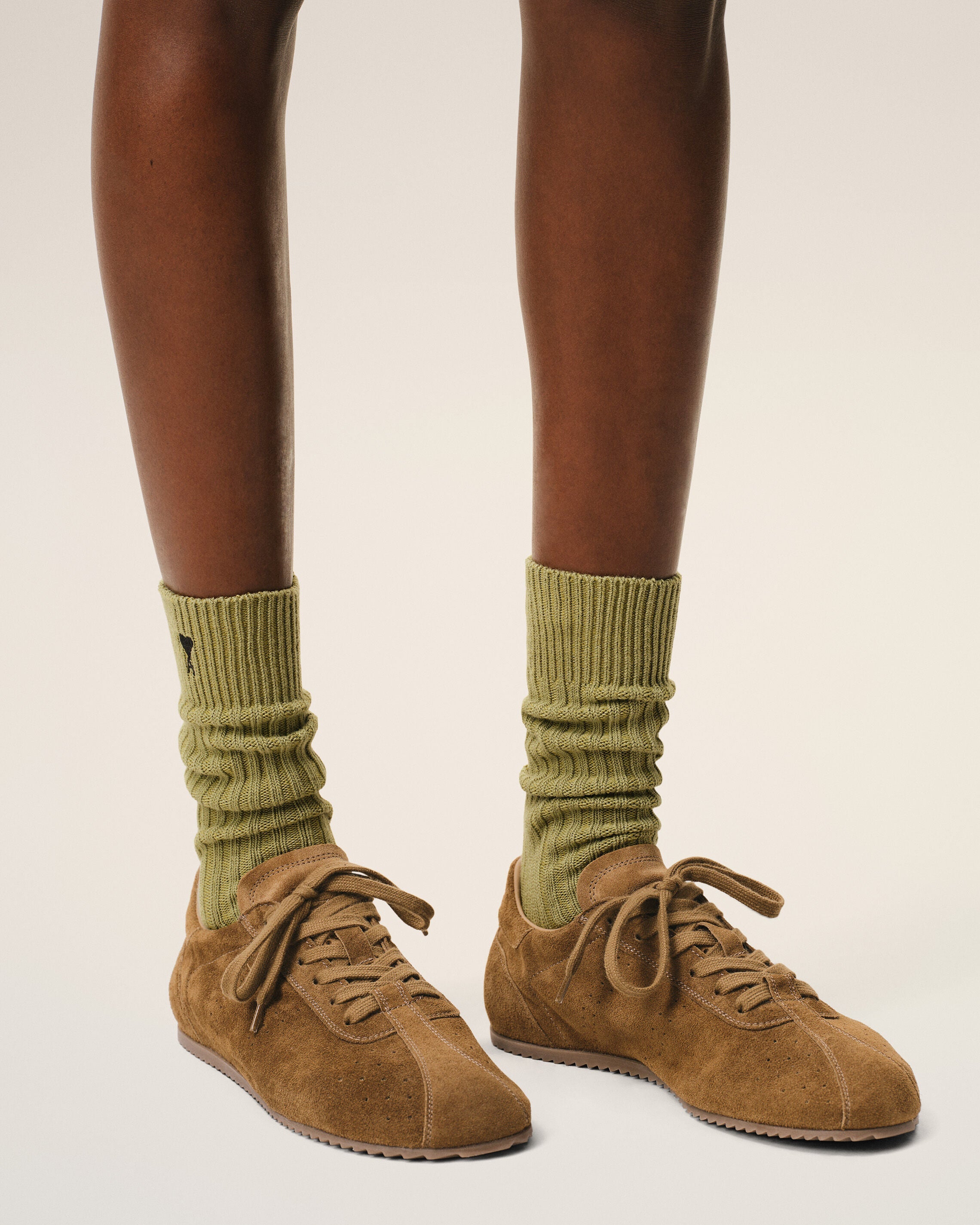 Brown Cow Leather Soft Sneakers