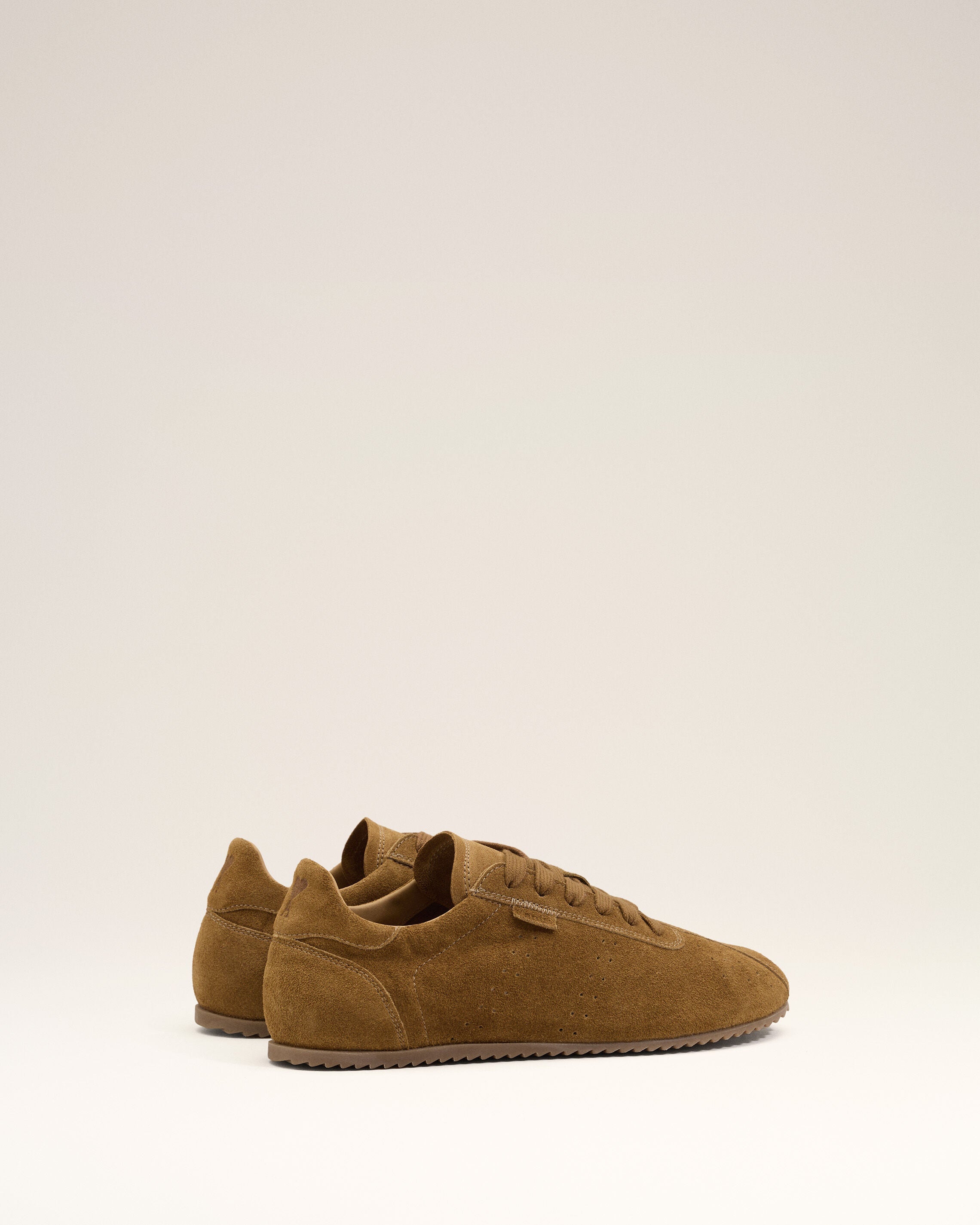 Brown Cow Leather Soft Sneakers