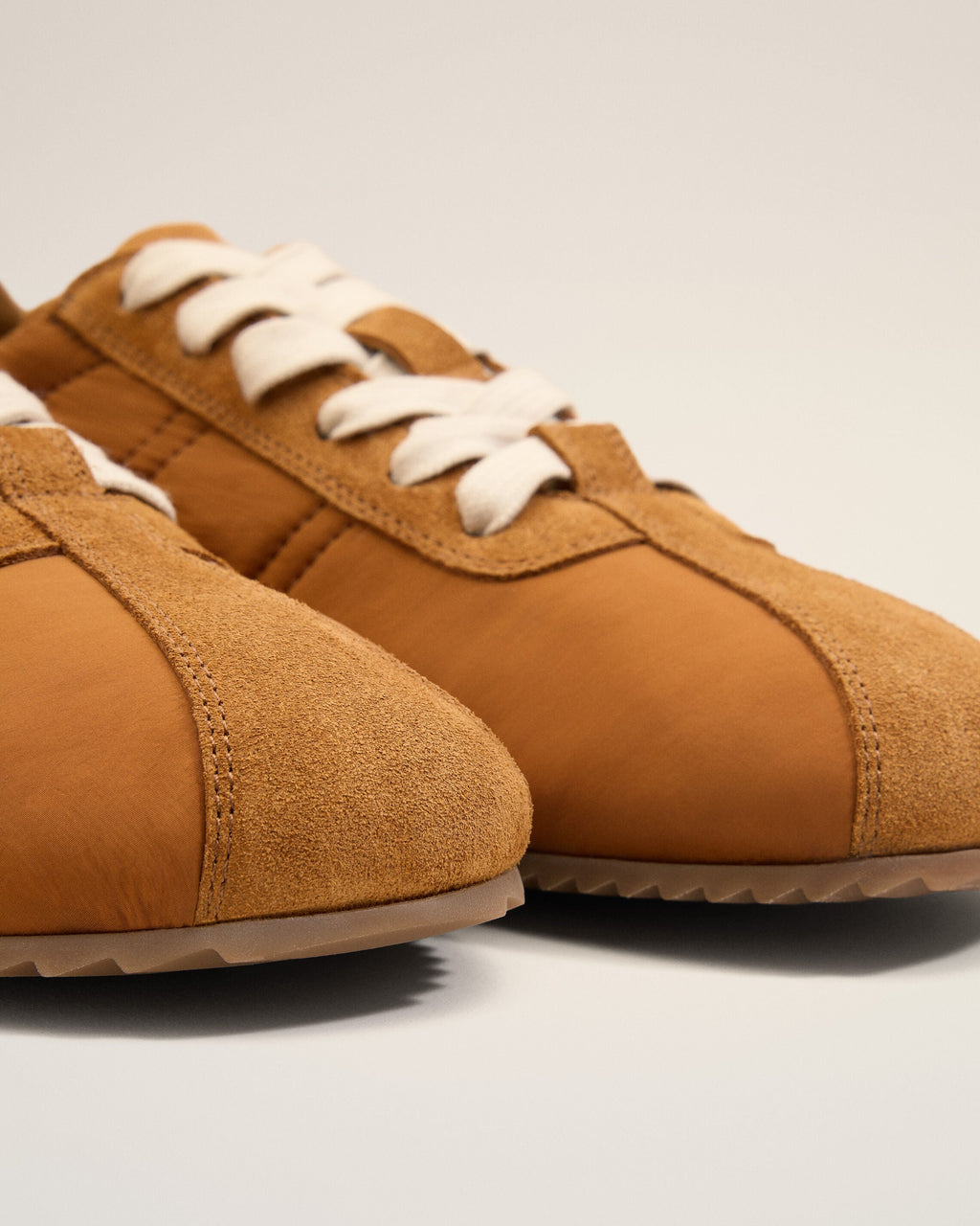 Brown Nylon Soft Sneakers